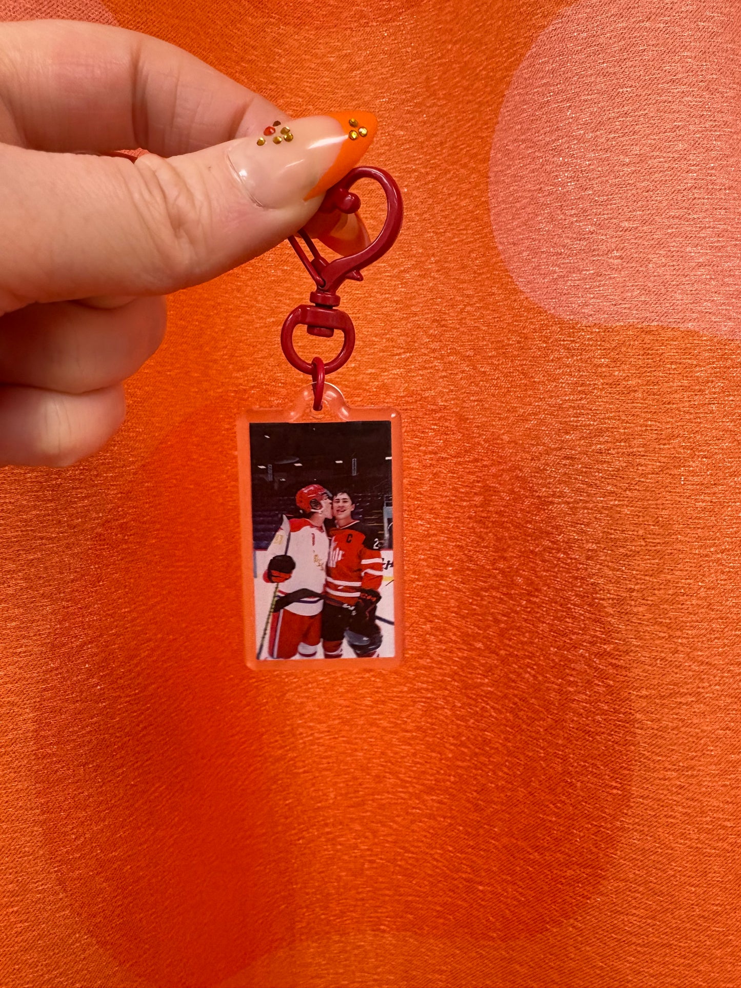 Heated Rivalry Hockey Kisses Bag Charm Keychain