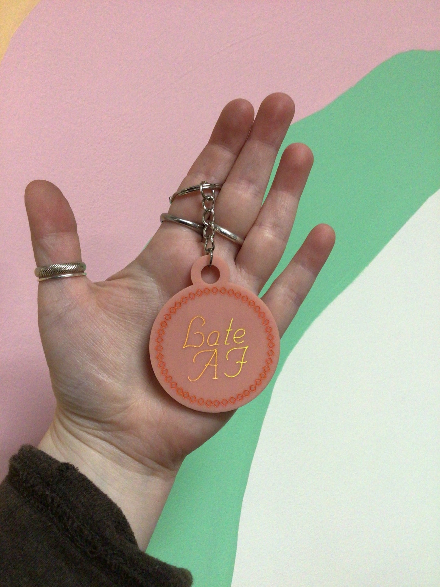 Late AF Keychain