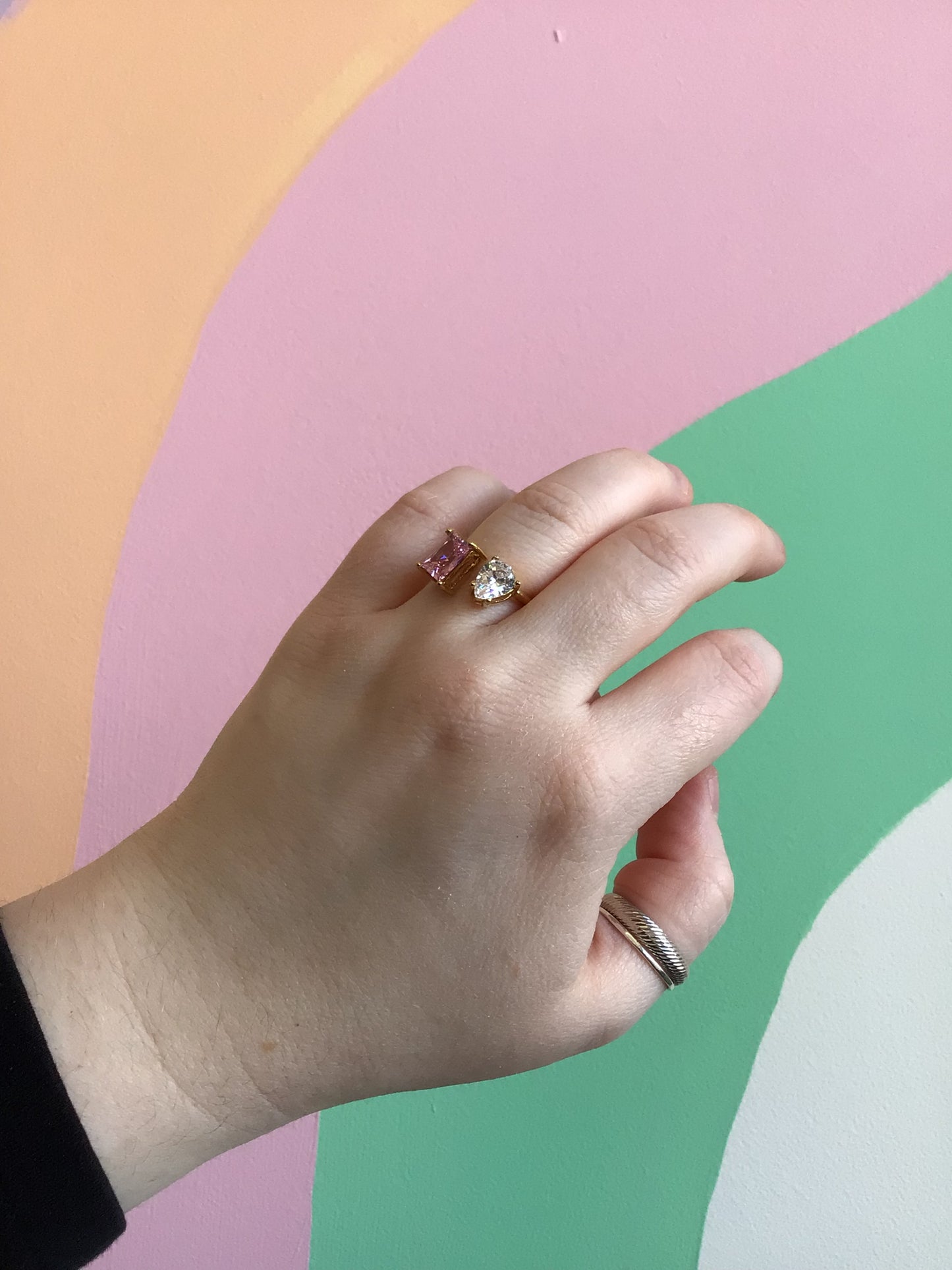 Dancing Gems Titanium Ring