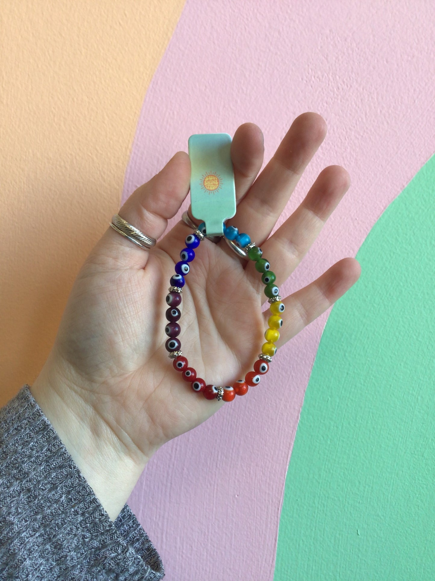 Rainbow Evil Eye Bracelet