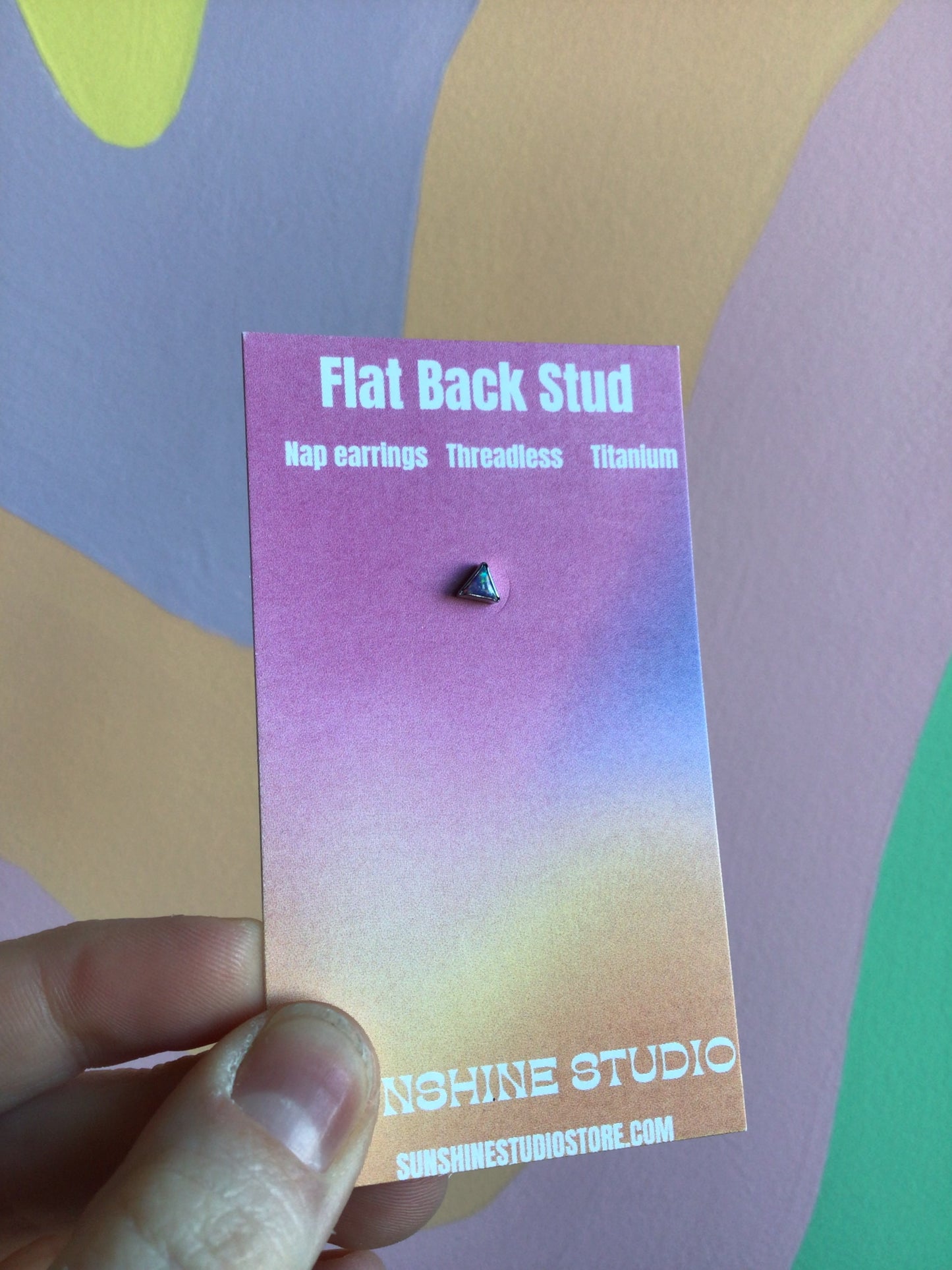Opal Triangle Bezel Flat Back Stud