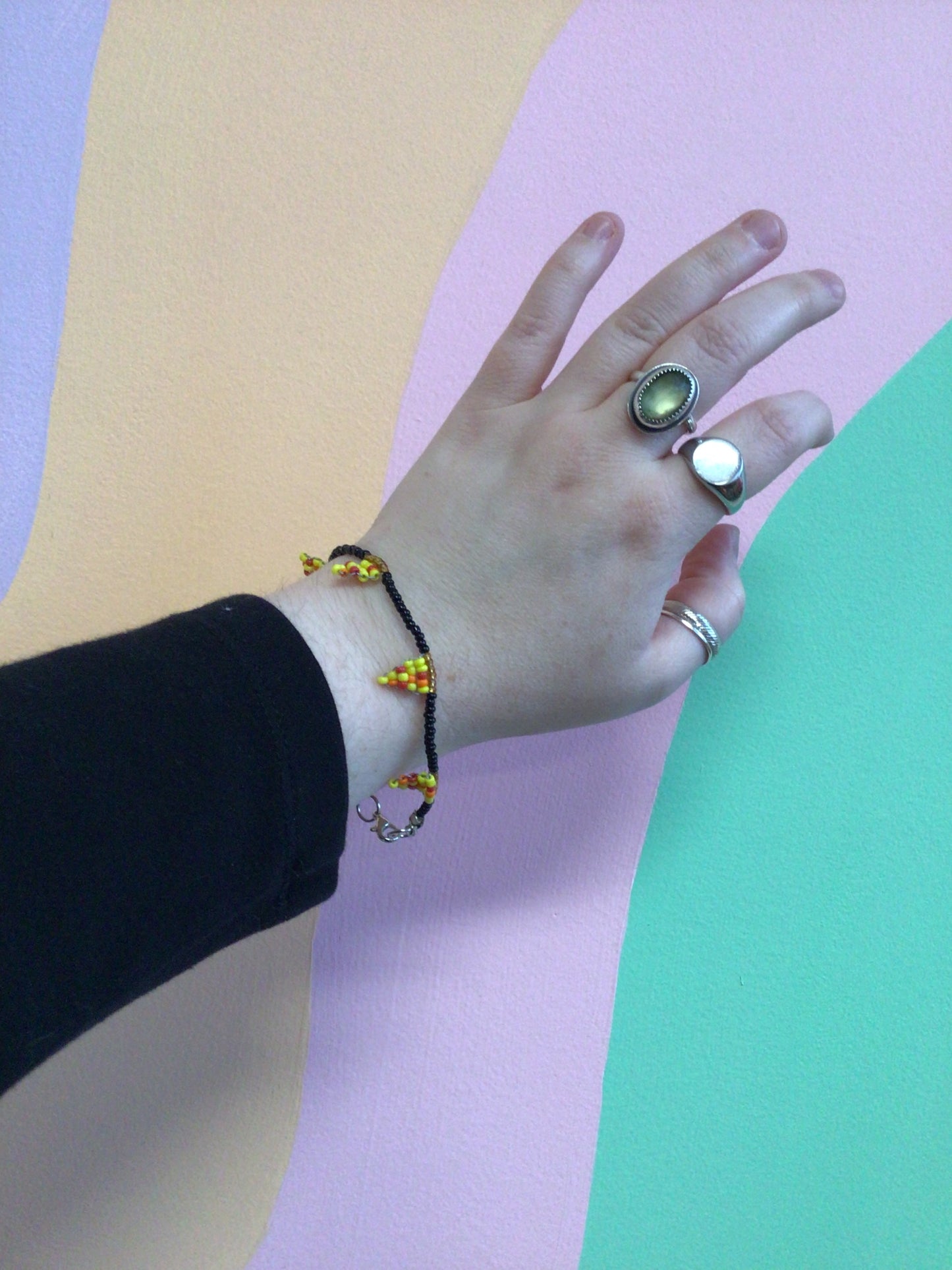 Beaded Pizza Bracelet