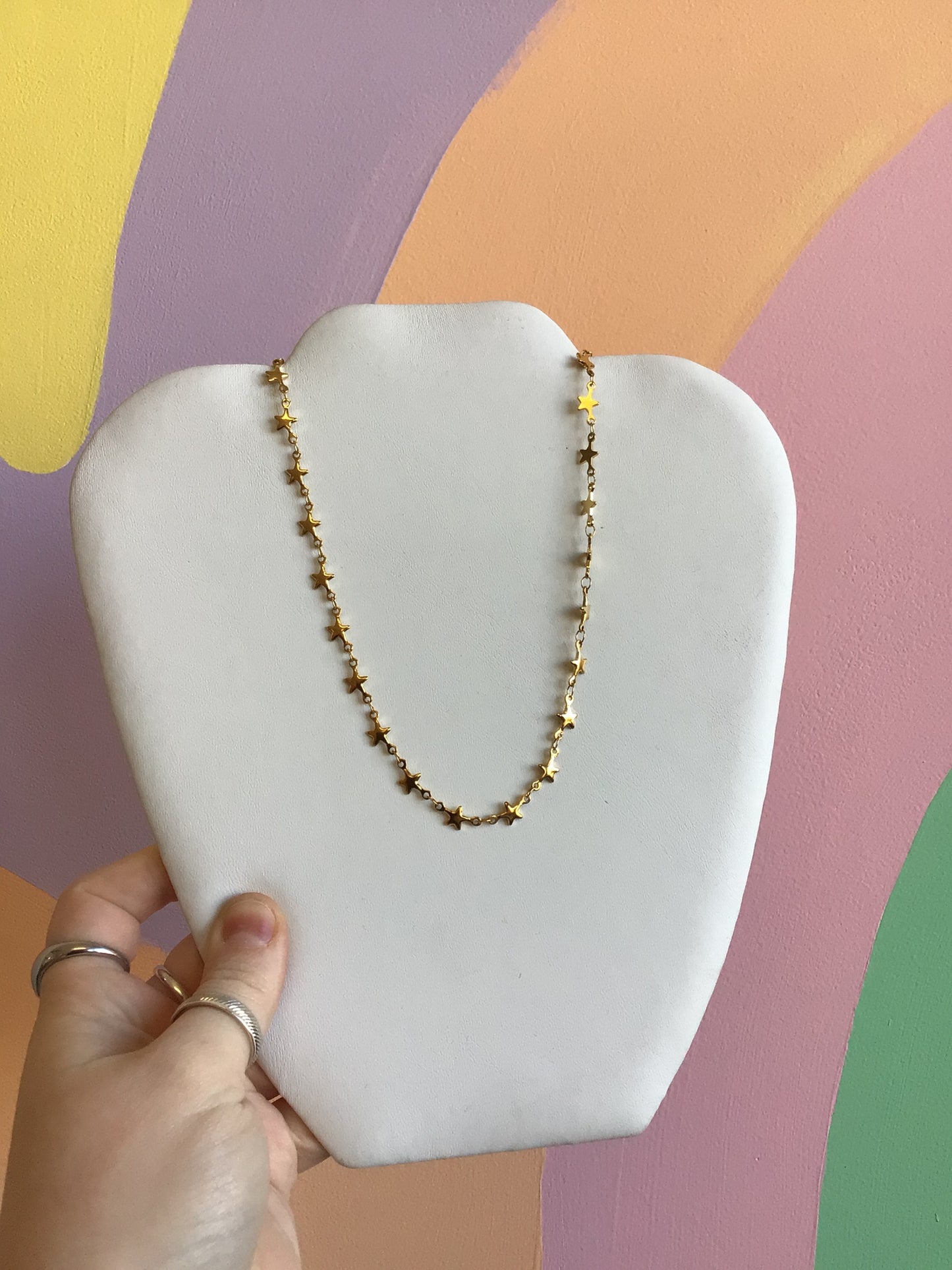 Delicate Titanium Star Chain