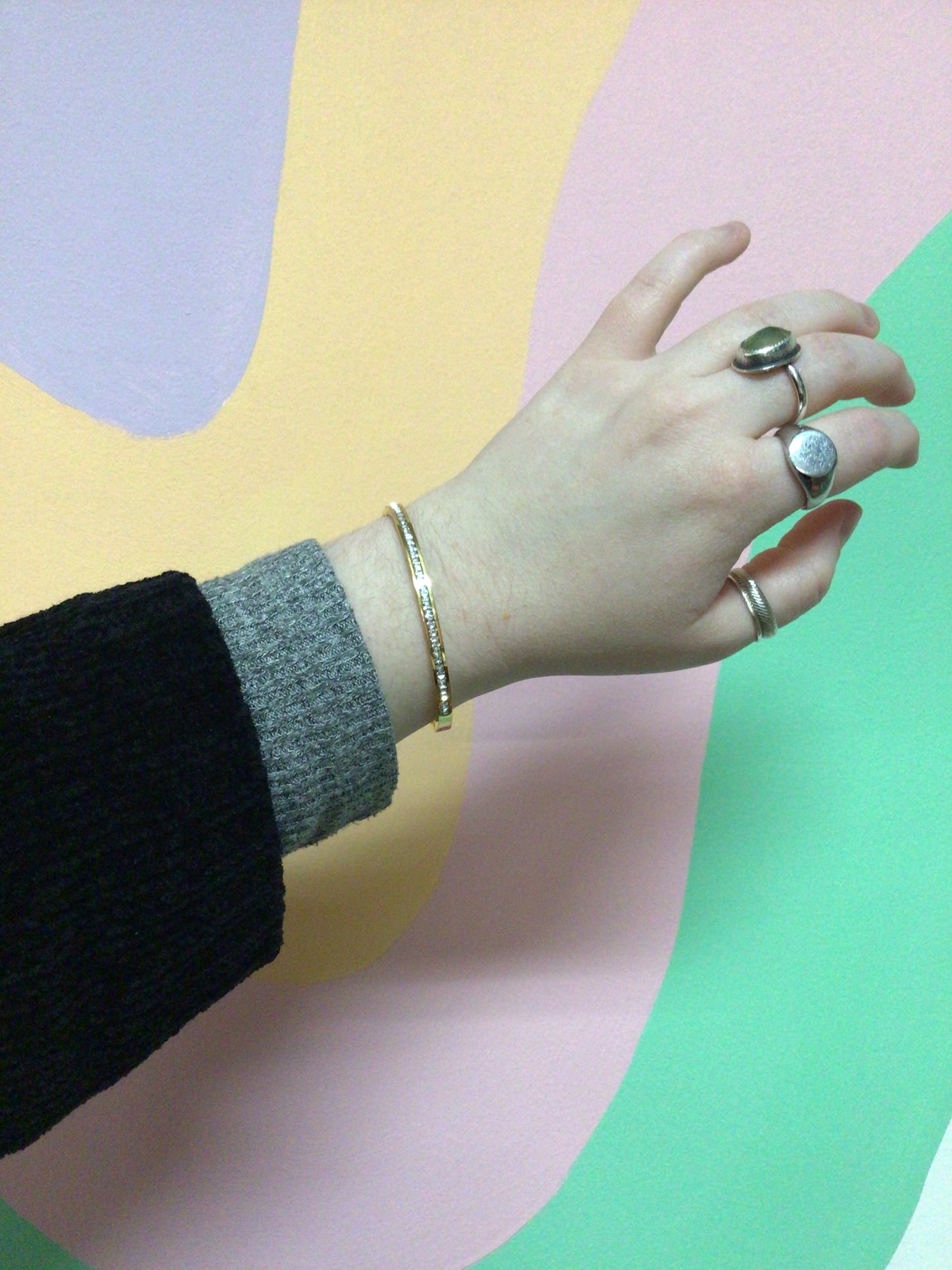 Classic Sparkling Titanium Bangle