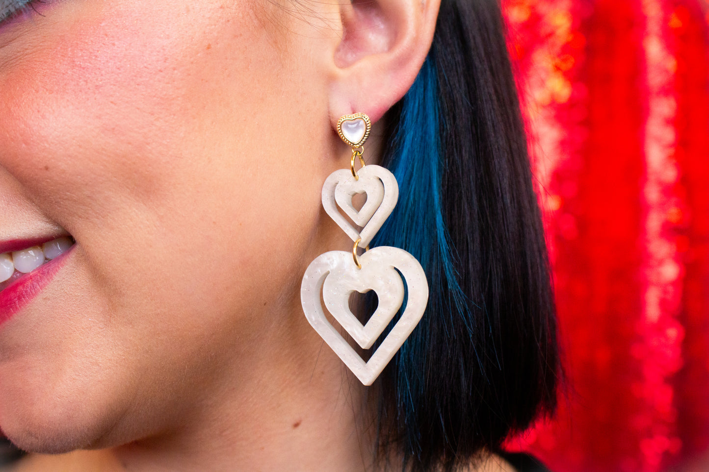 We Make a Great Pair-Heart Dangle Earrings