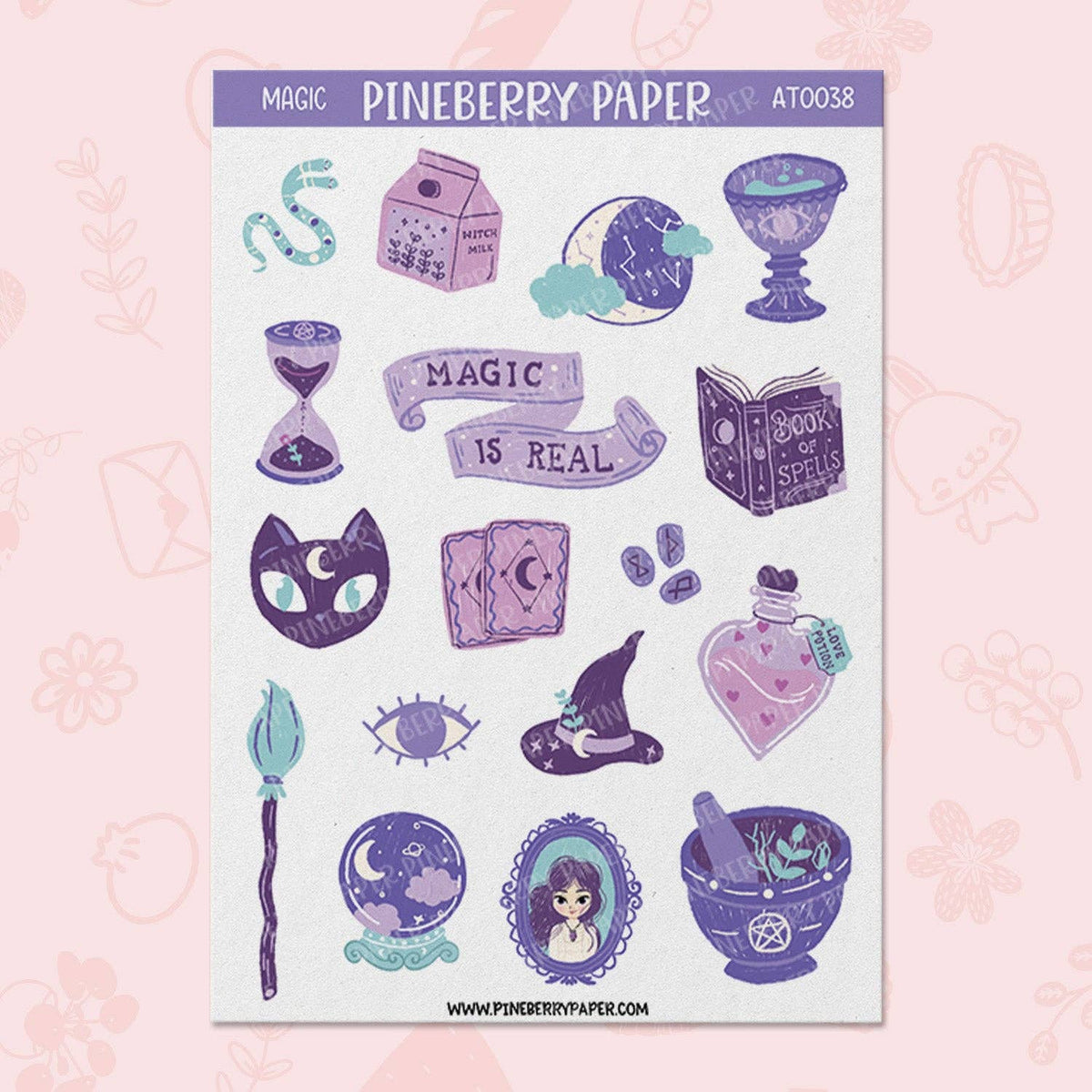 Purple Magic Sticker Sheet: 1 sheet