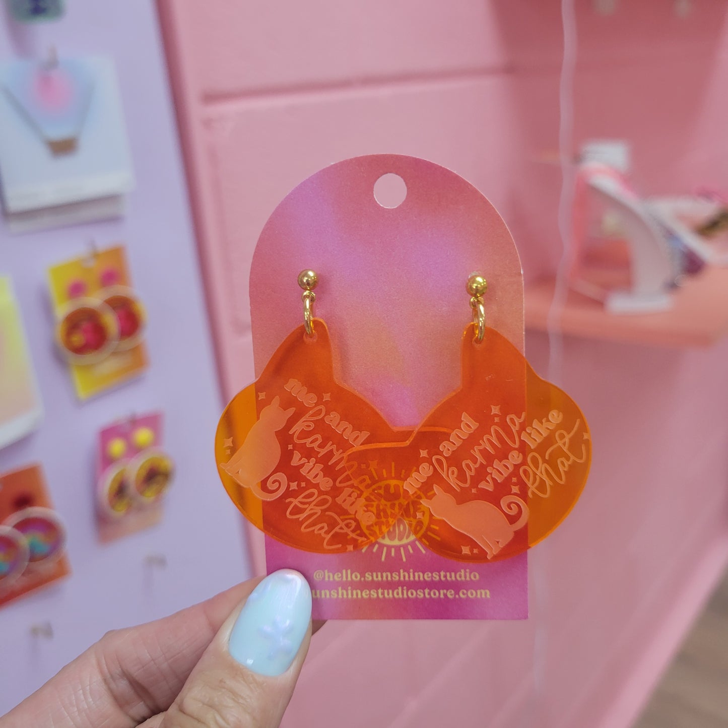 "Me and Karma Vibe Like That" Taylor Swift Cat Earrings