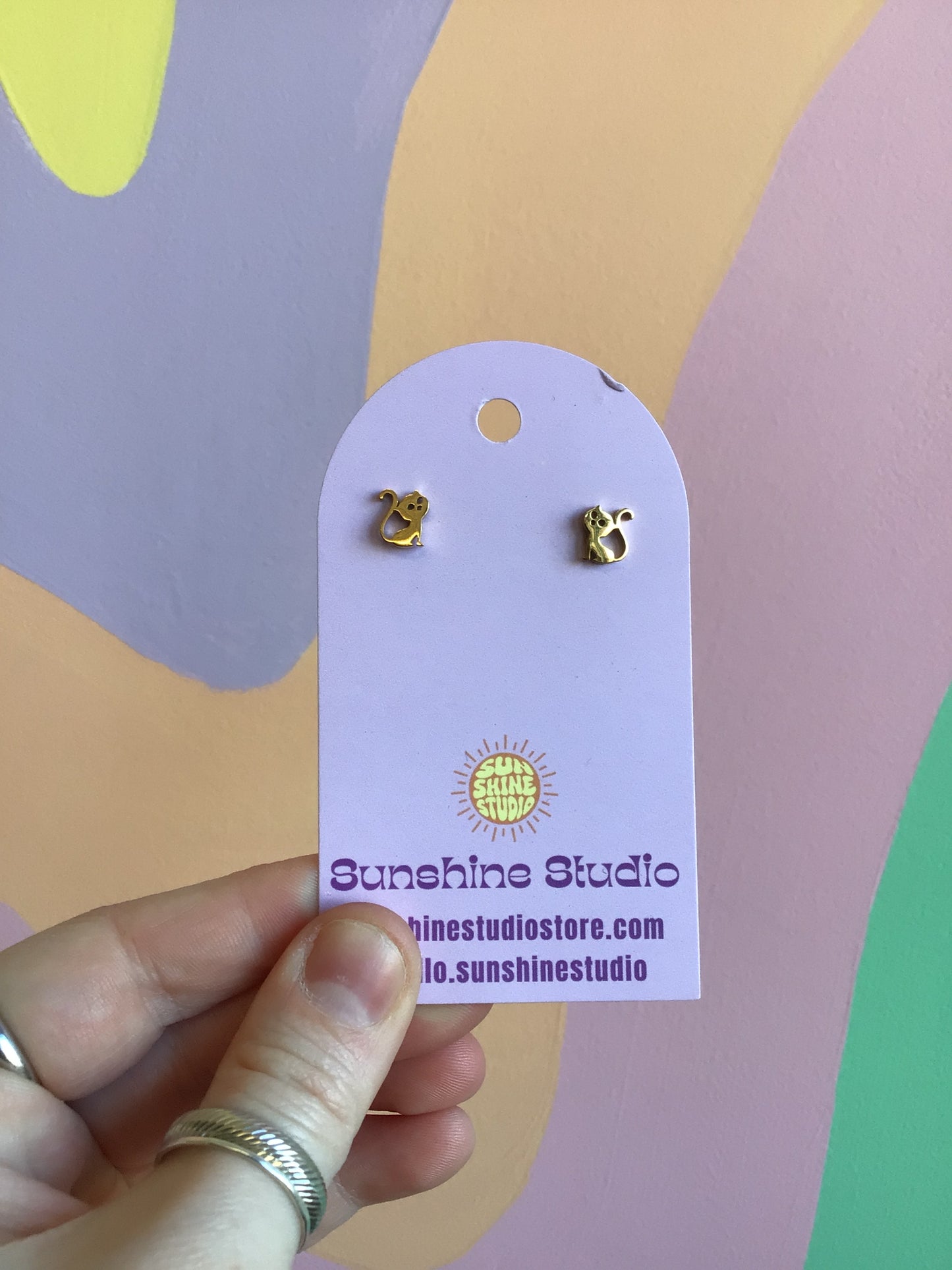 Tiny Begging Cat Earrings