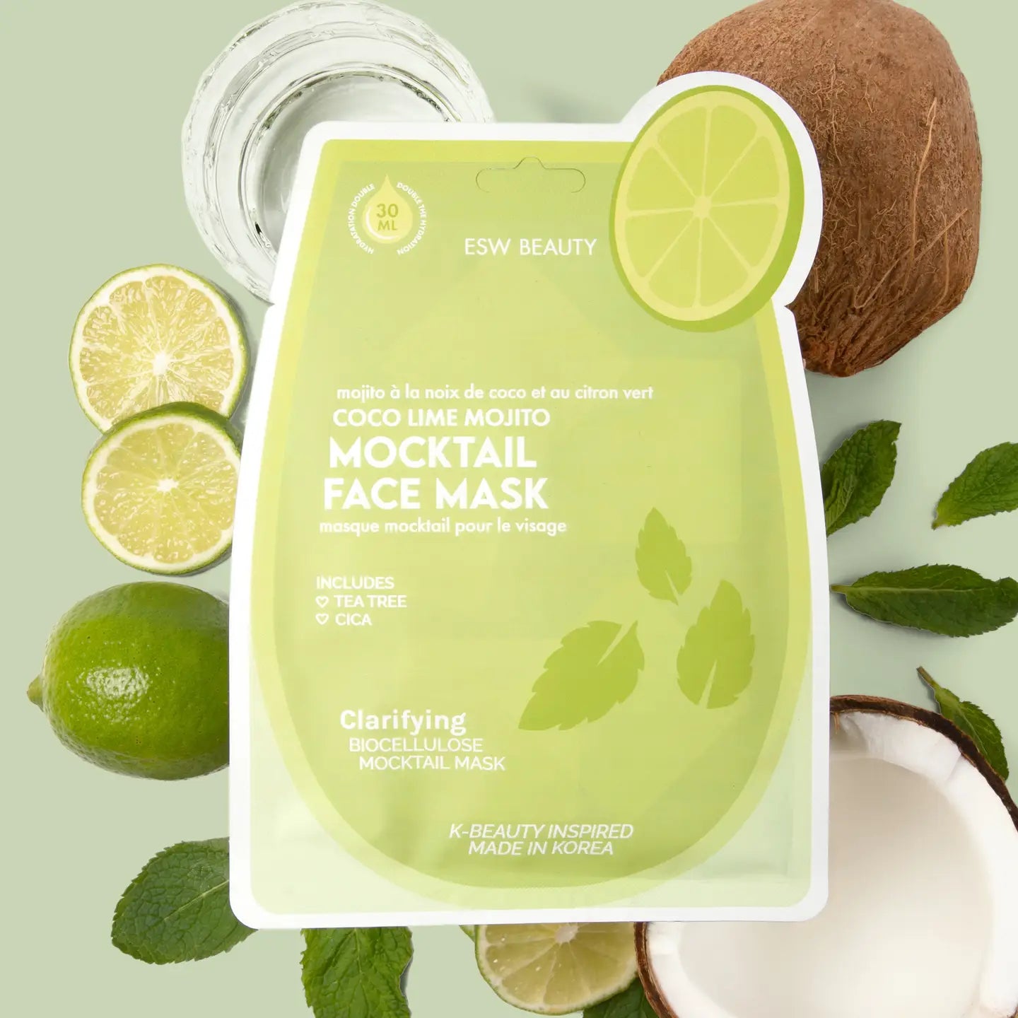 Coco Lime Mojito Clarifying Biocellulose Mocktail Mask