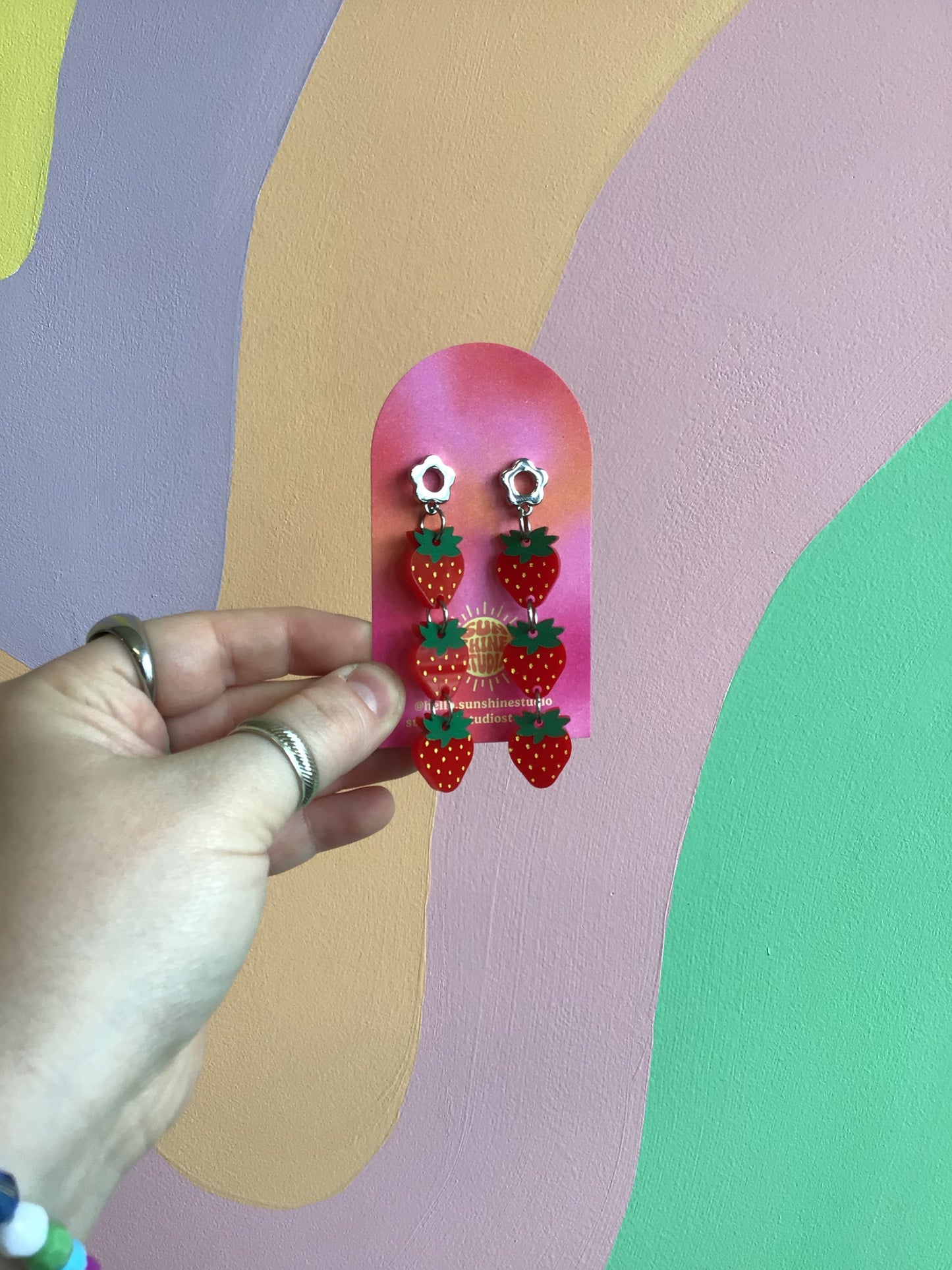 Three Tier Strawberry Dangles