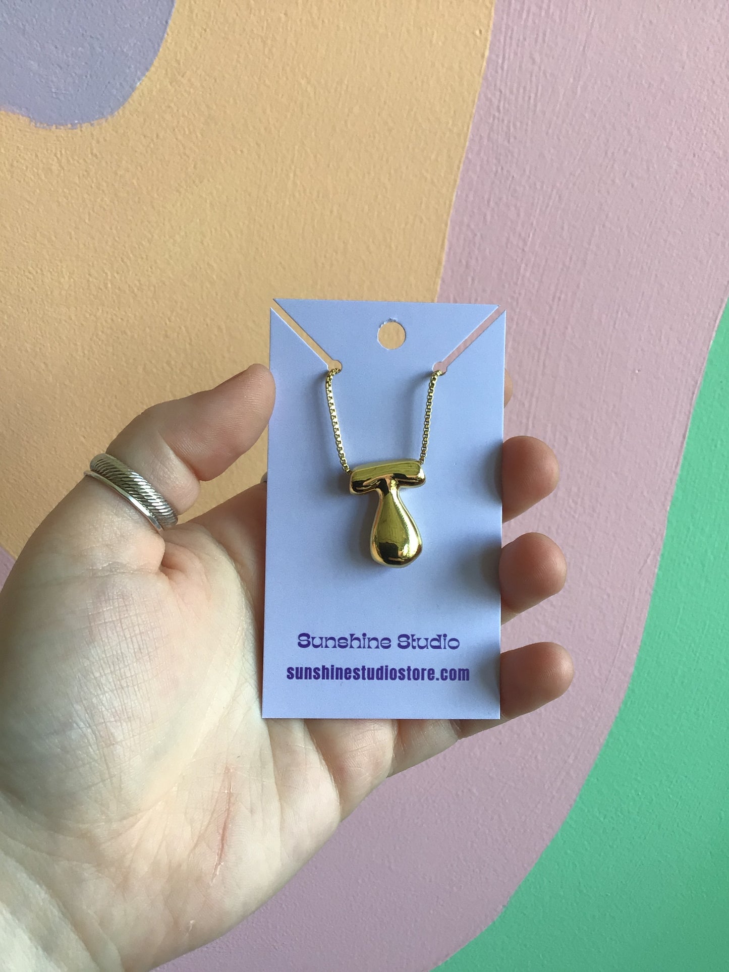 Bubble Letter Initial Necklace