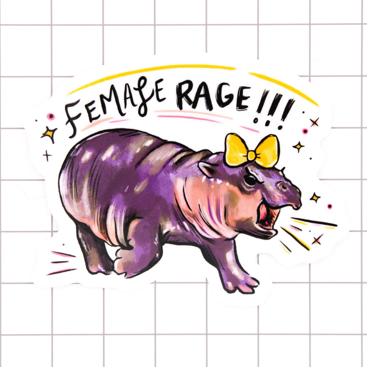 MooDeng Female Rage Vinyl Sticker