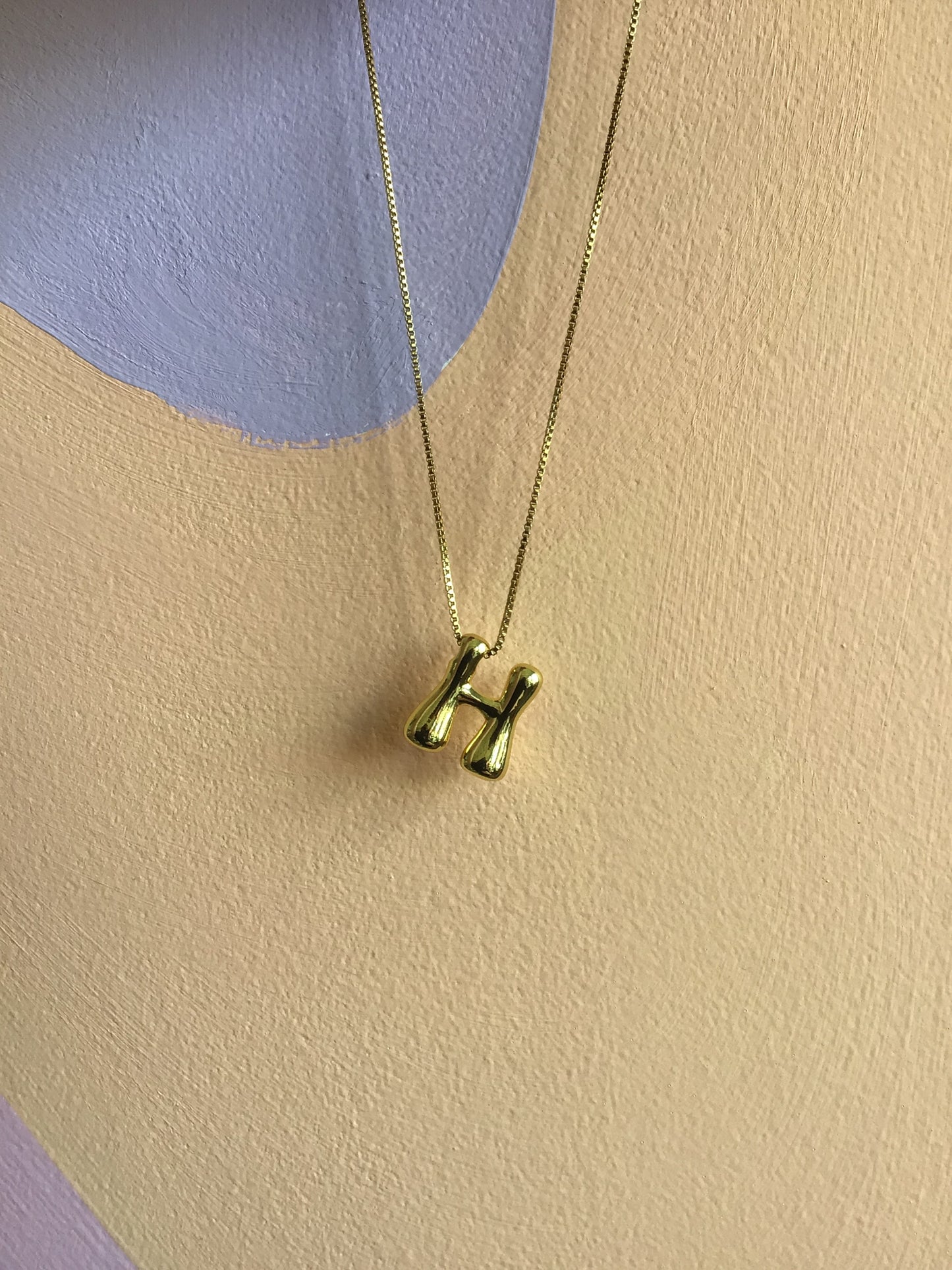 Bubble Letter Initial Necklace