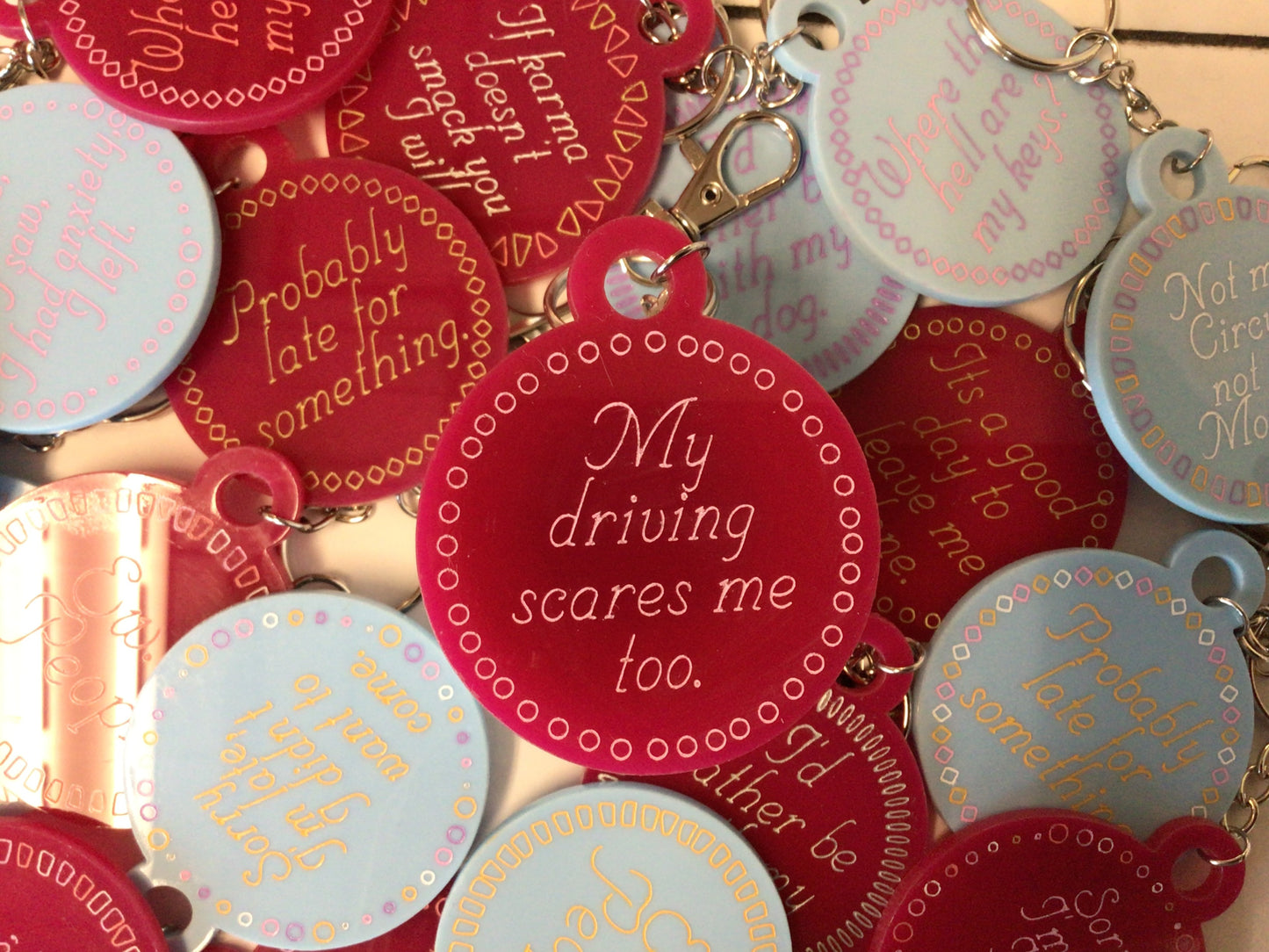 My Driving Scares Me Too Keychain