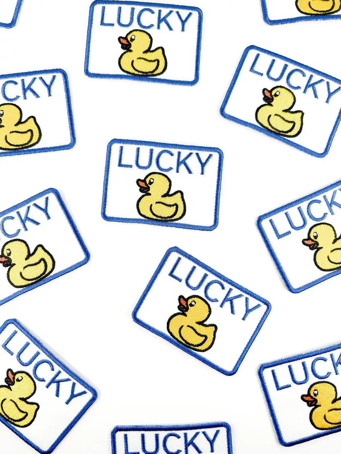 Lucky Duck Iron-On Patch - Embroidered Animal Funny Hunting