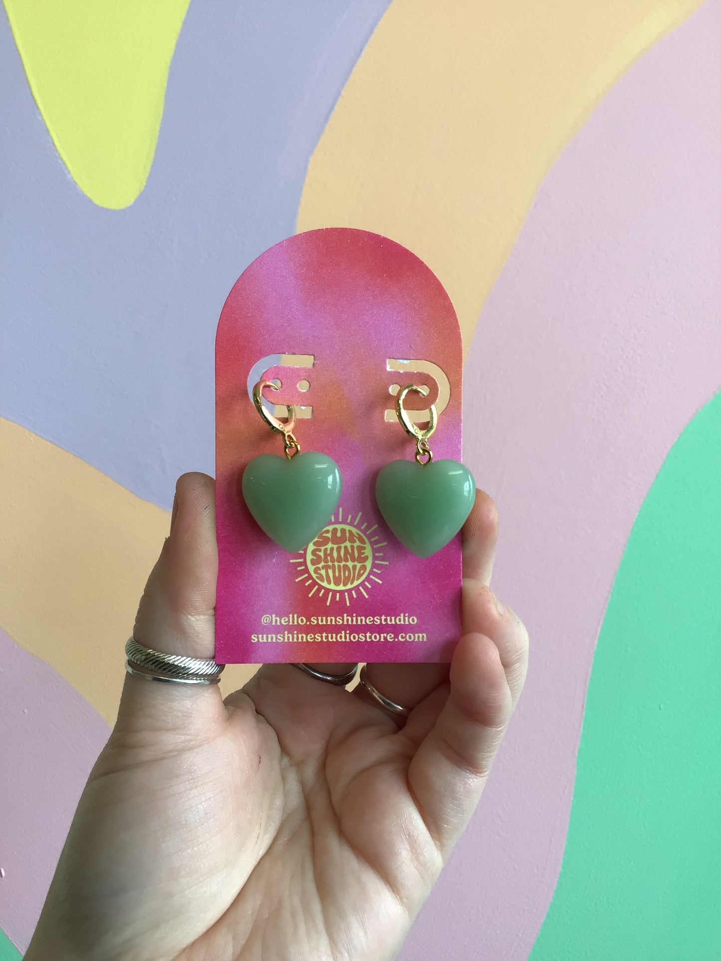 Heart Gem Huggies