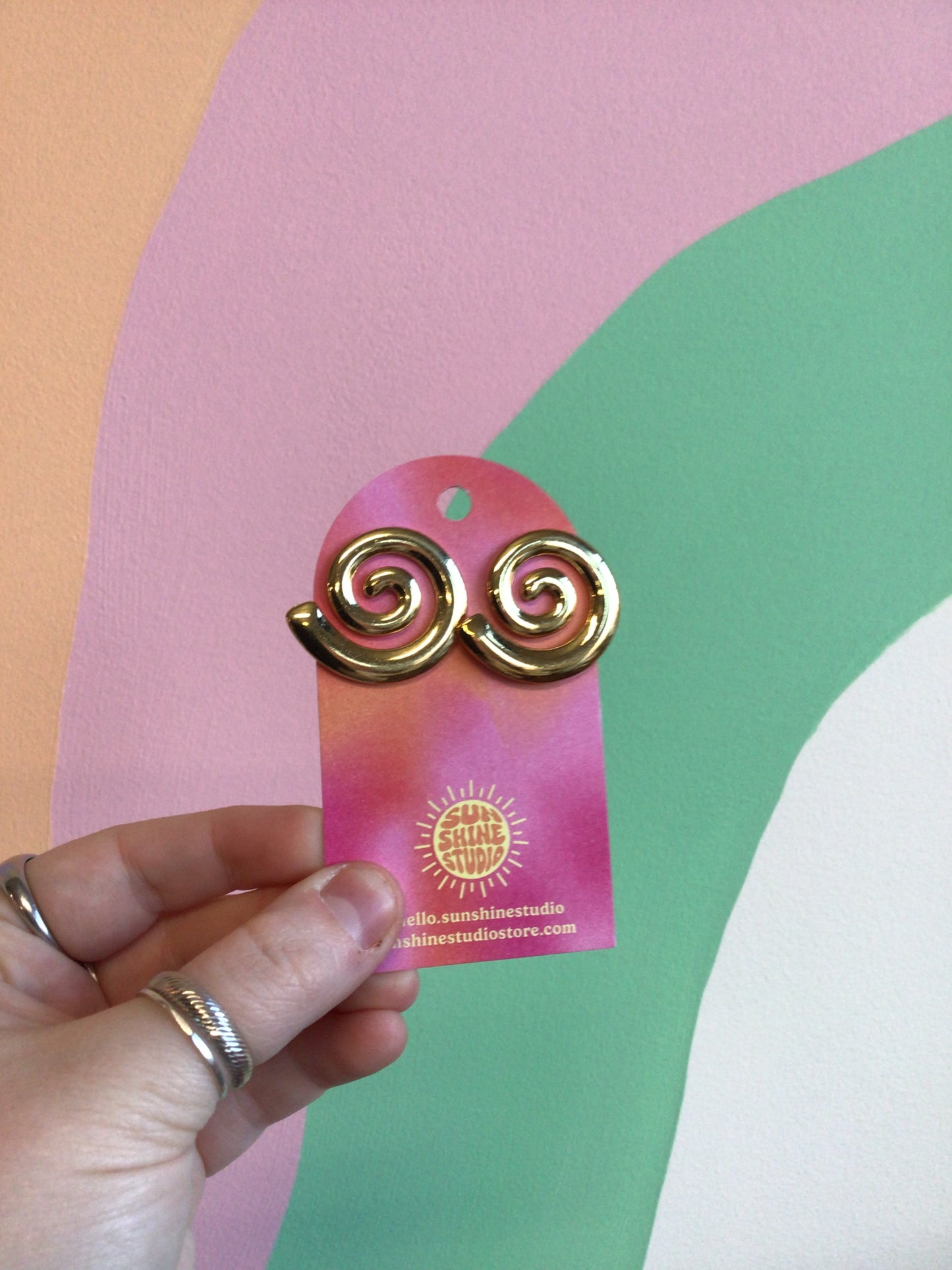 Large Titanium Spiral Earrings