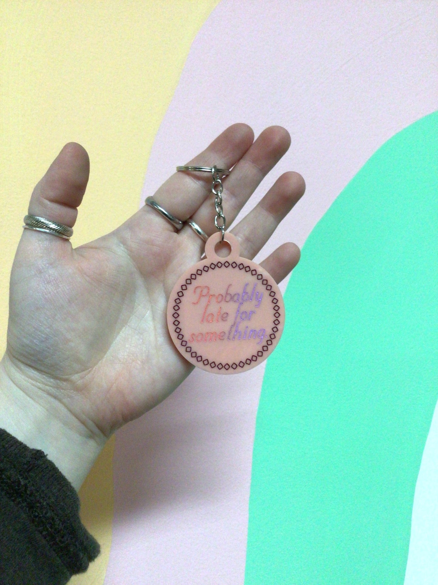 Probably Late For Something Keychain