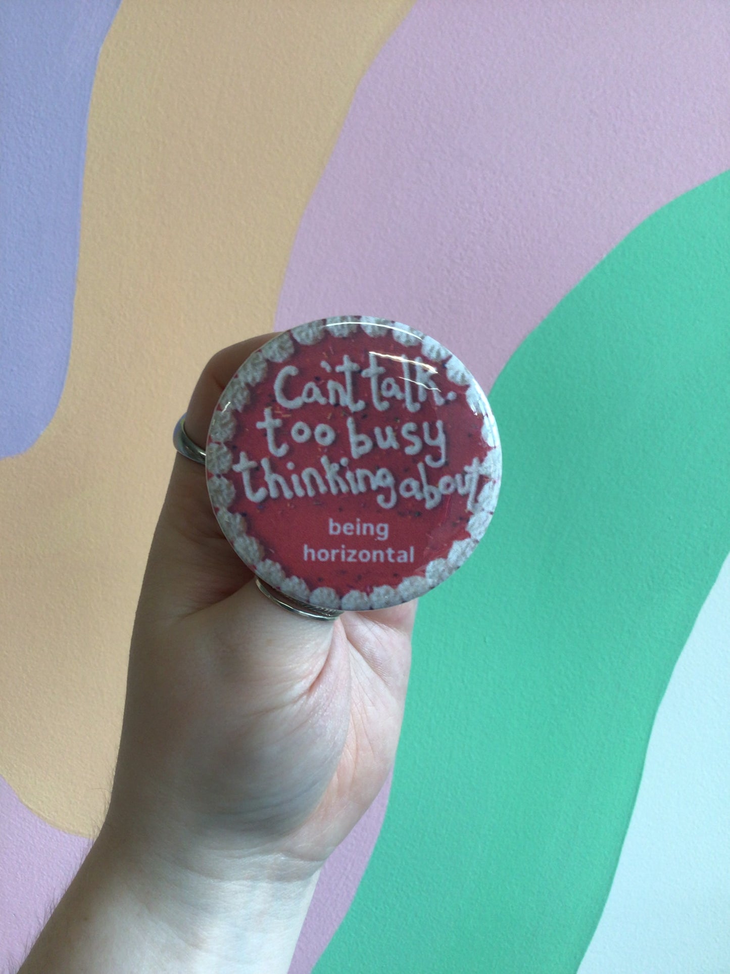 Can’t Talk Cake Pin