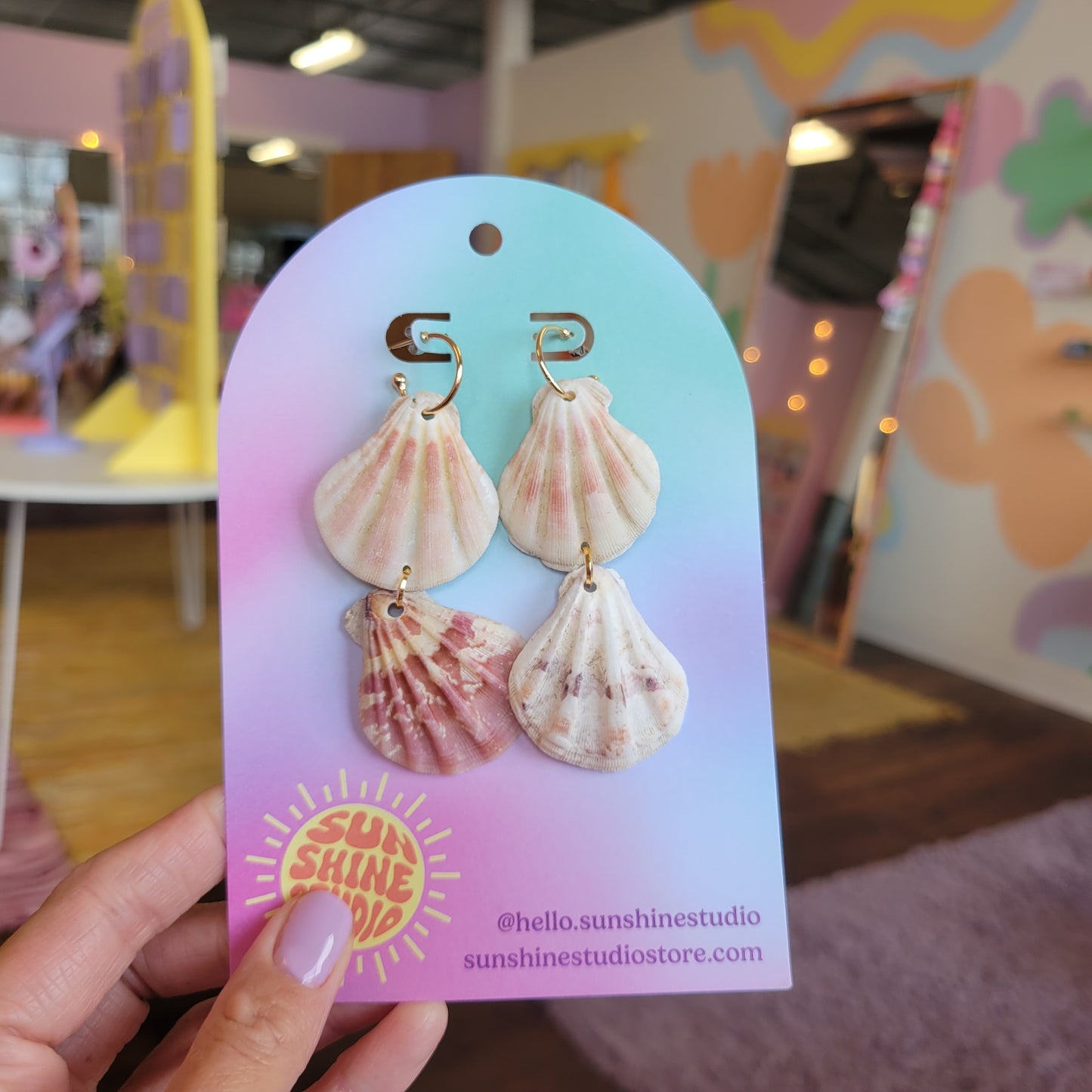 Double Shell Statement Earrings
