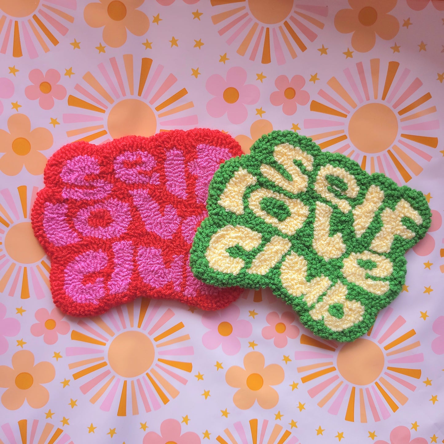 Self Love Punch Needle Coasters
