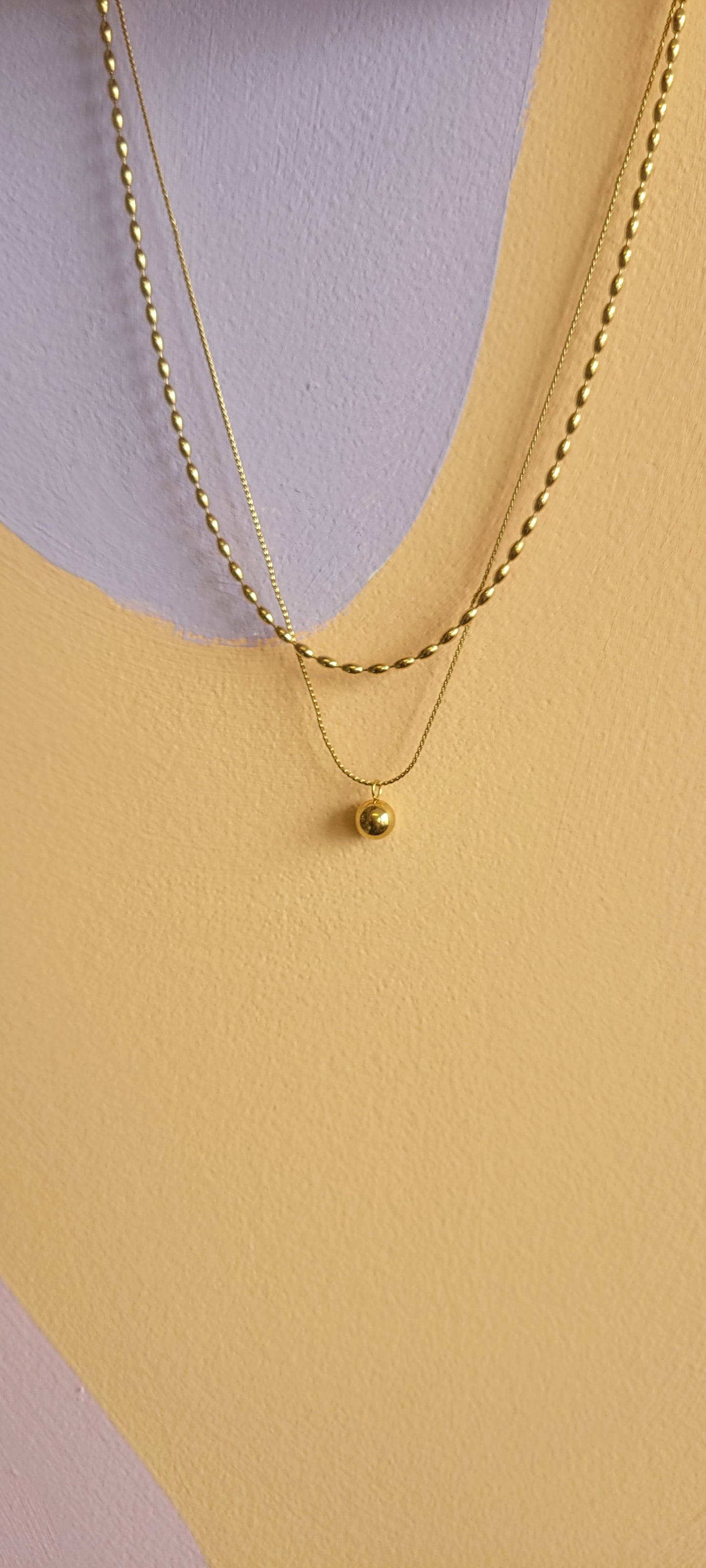 Titanium Layered Bauble Necklace