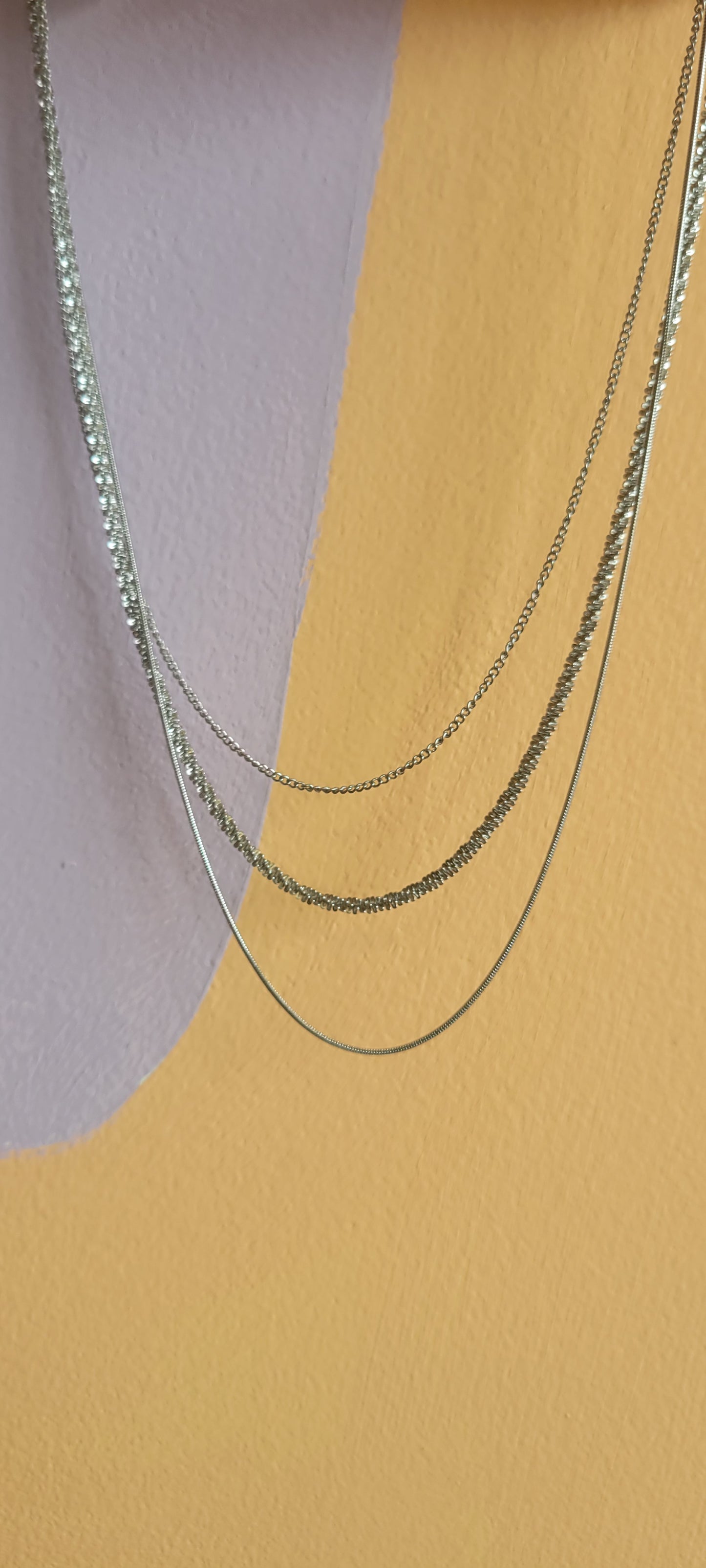 Titanium Layered Classic Chain Mix Necklace