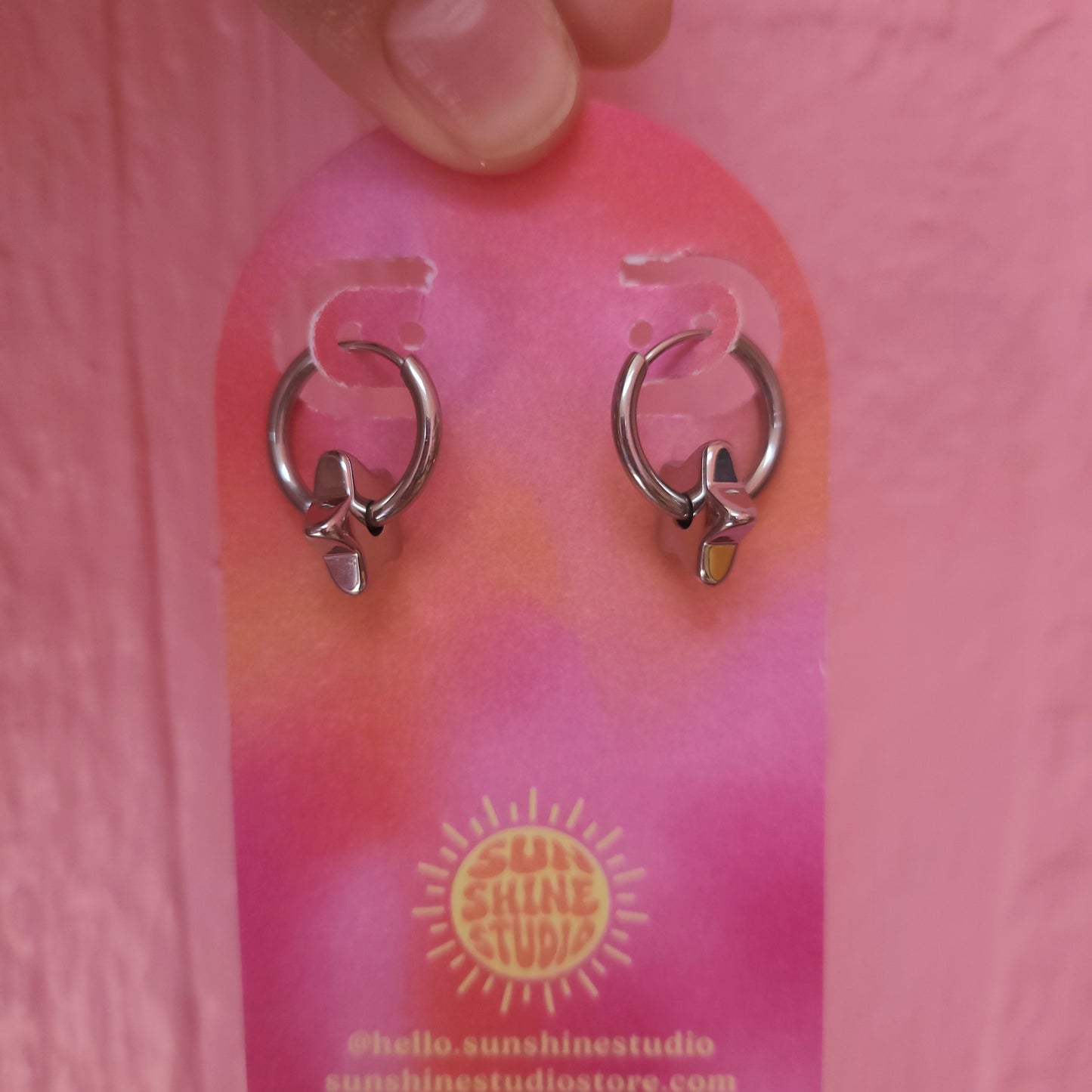 Puffy Star Titanium Hoop