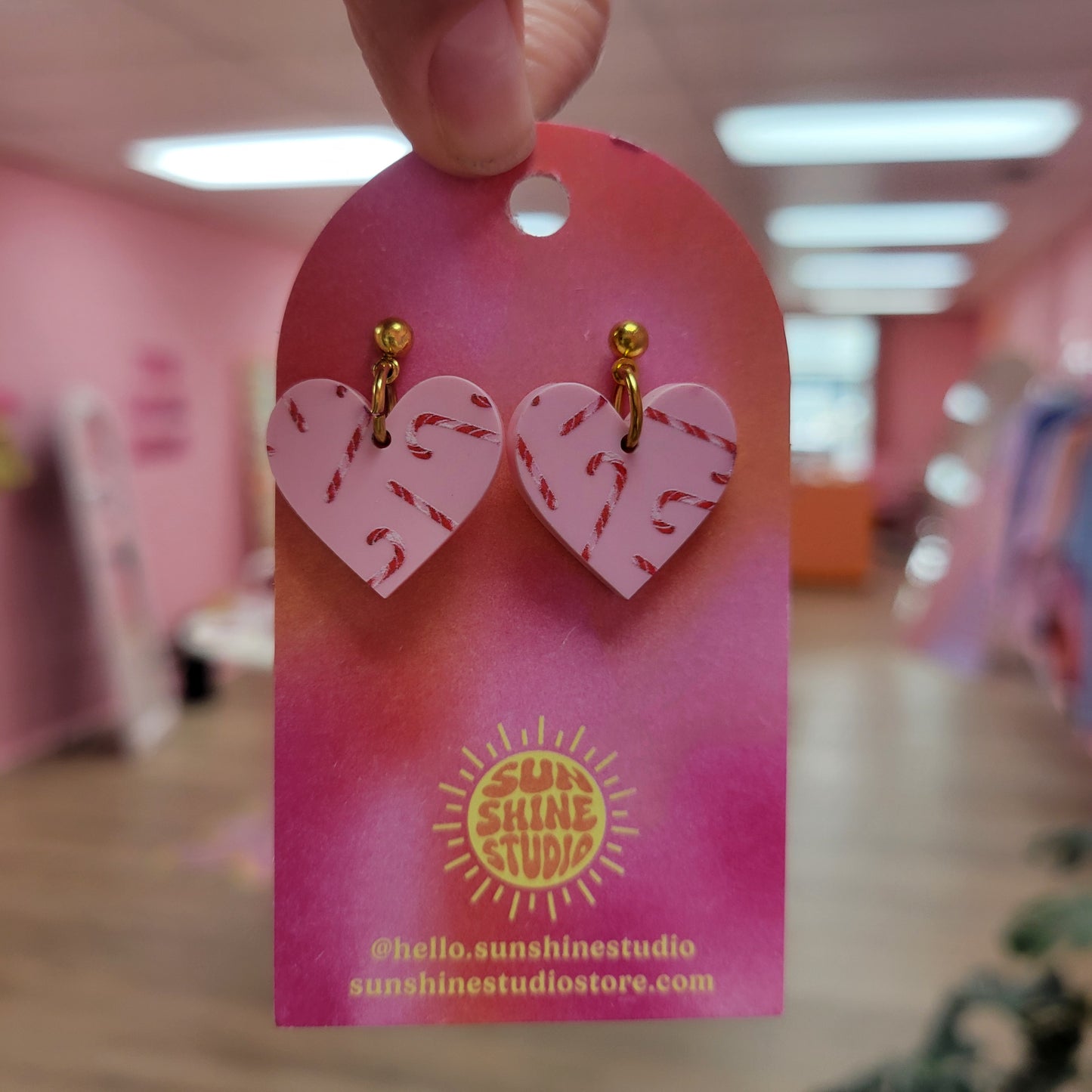 Holiday Heart Dangle Earrings