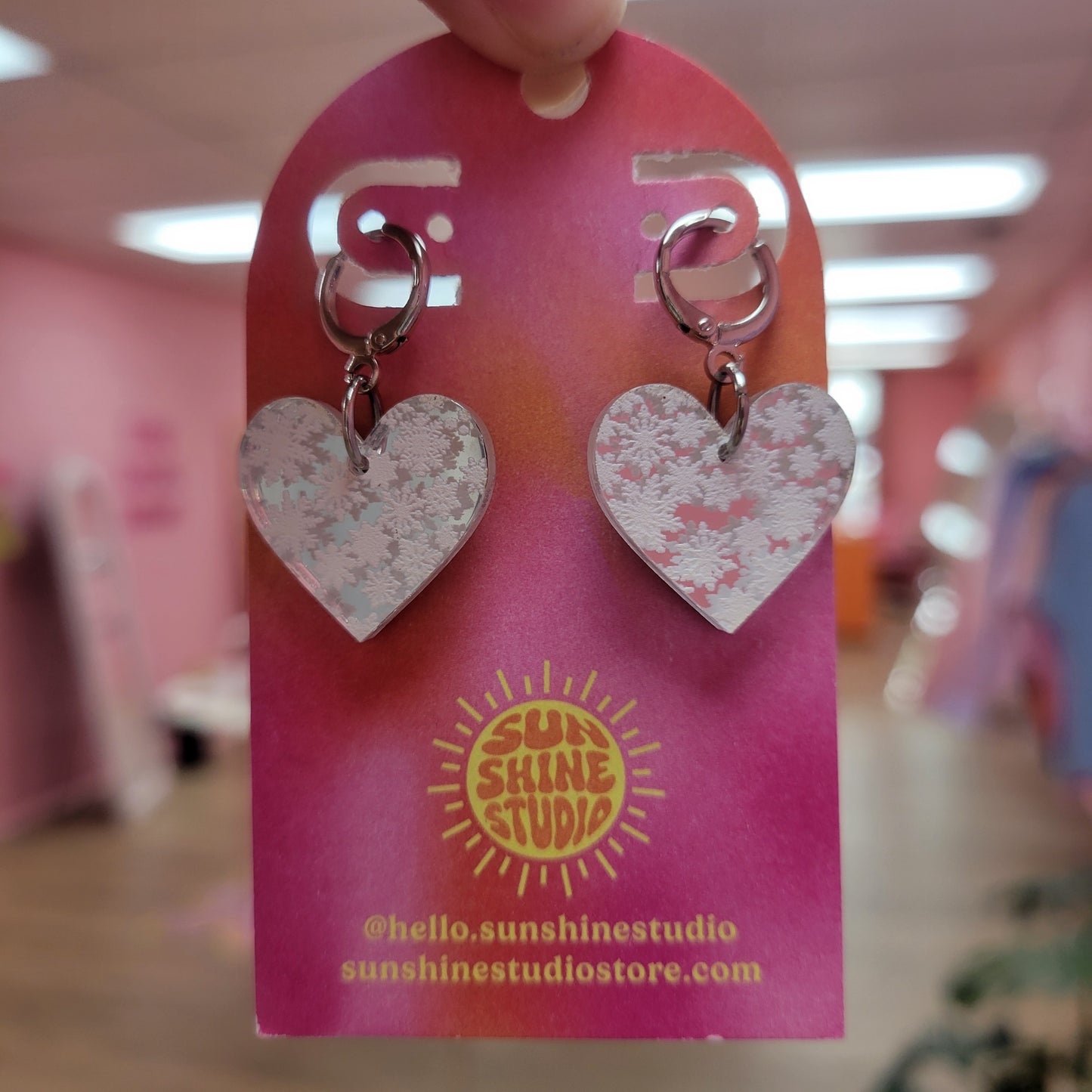 Holiday Heart Dangle Earrings