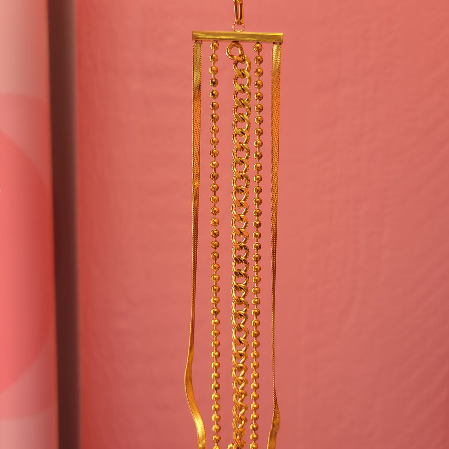 Titanium Chain Cascade Cuff Bracelet