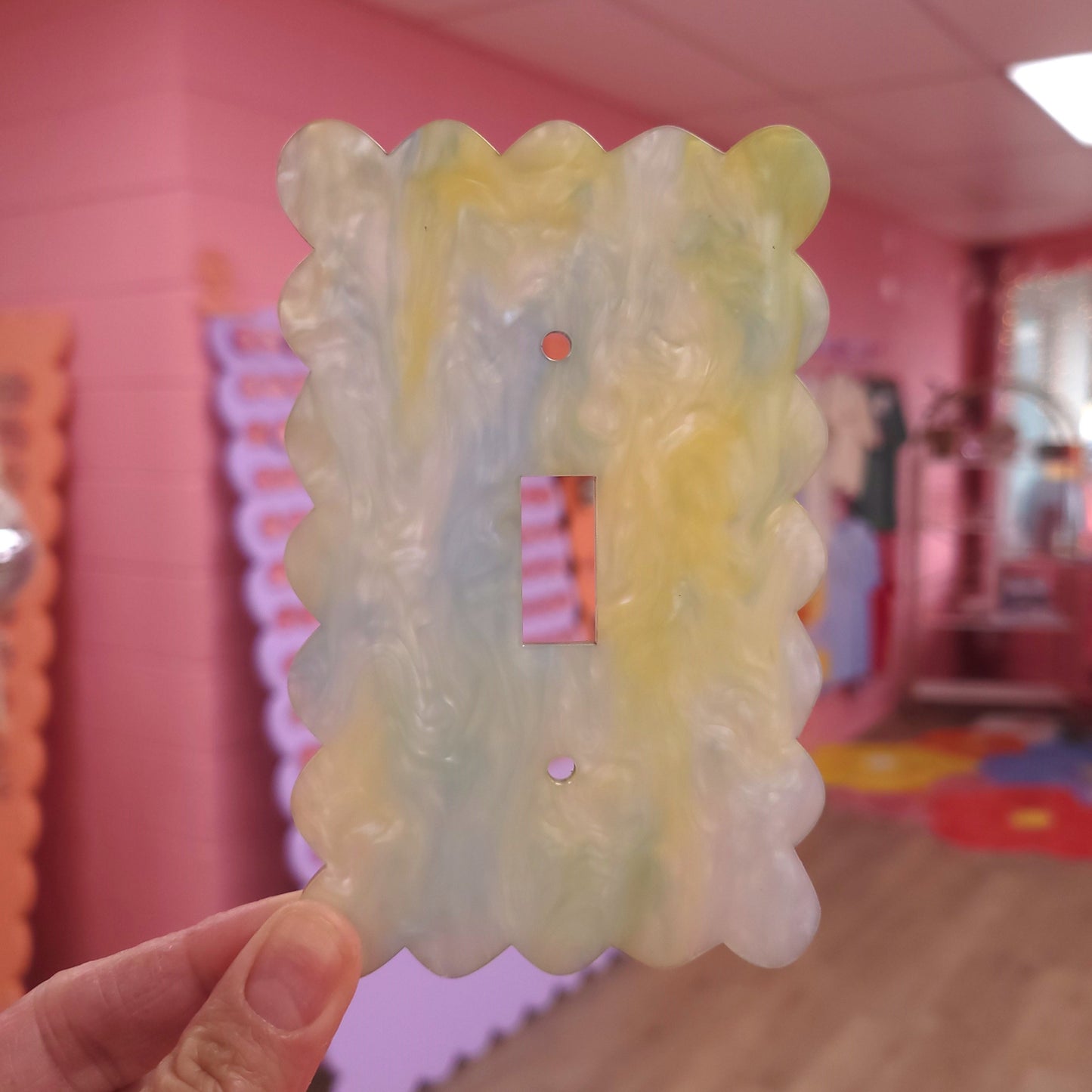 Blue Green Marble Outlet Covers