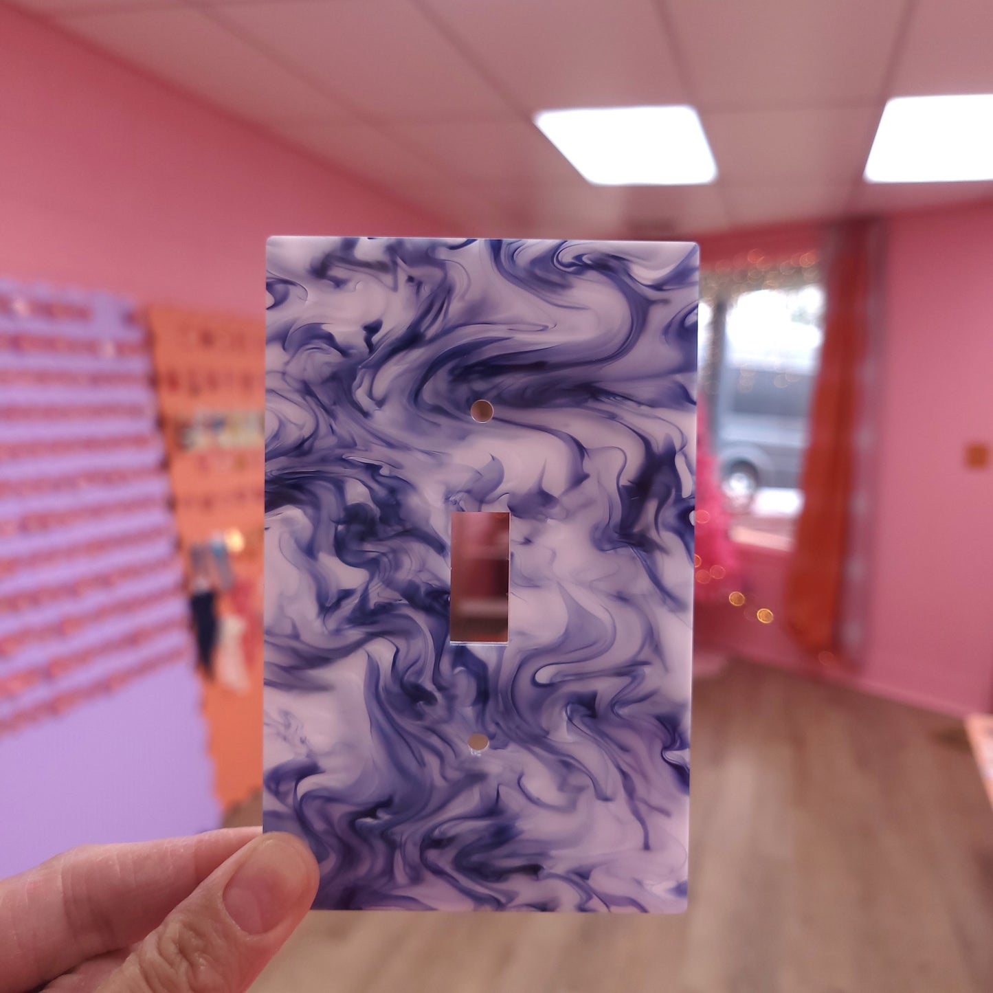 Marbled Navy & White Outlet Covers