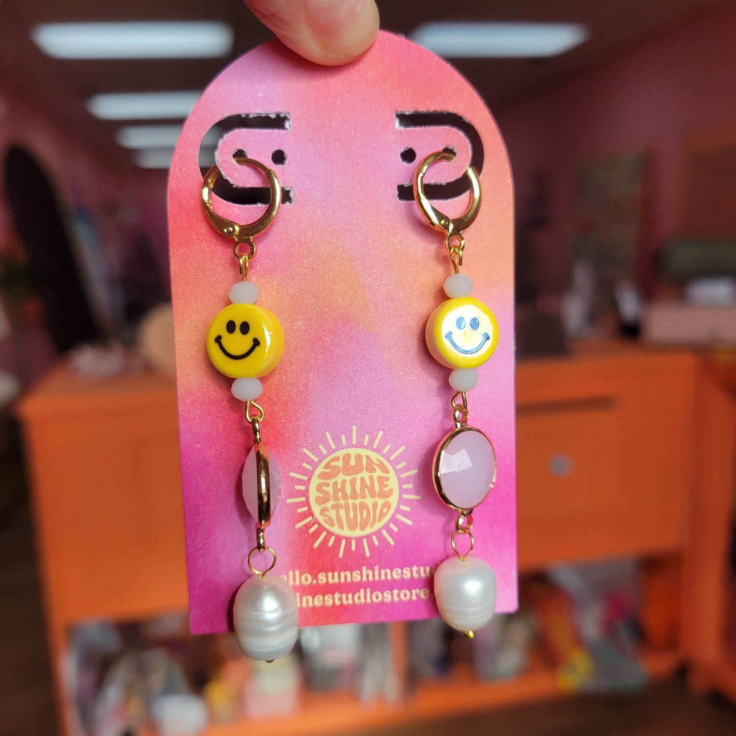 Smiley Dangle Earrings
