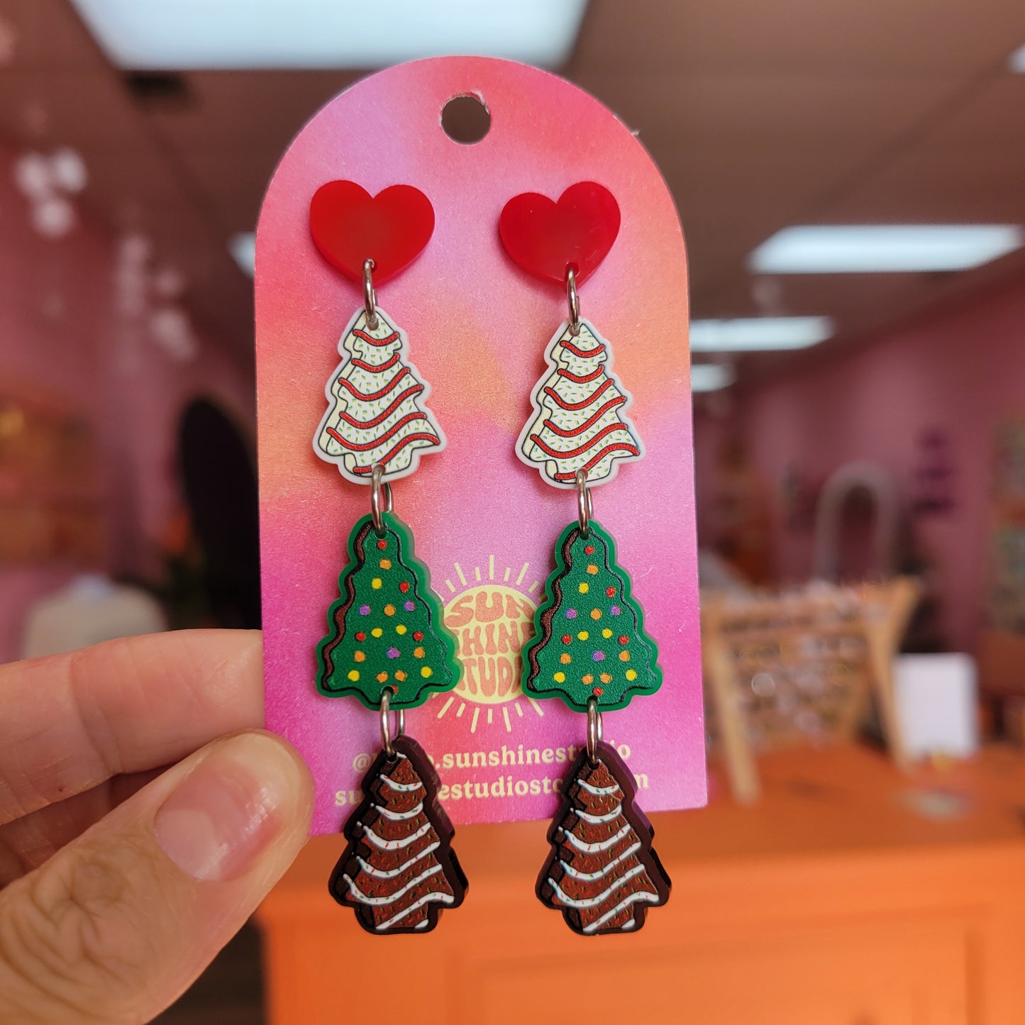 Christmas Tree-ts Dangle Earrings