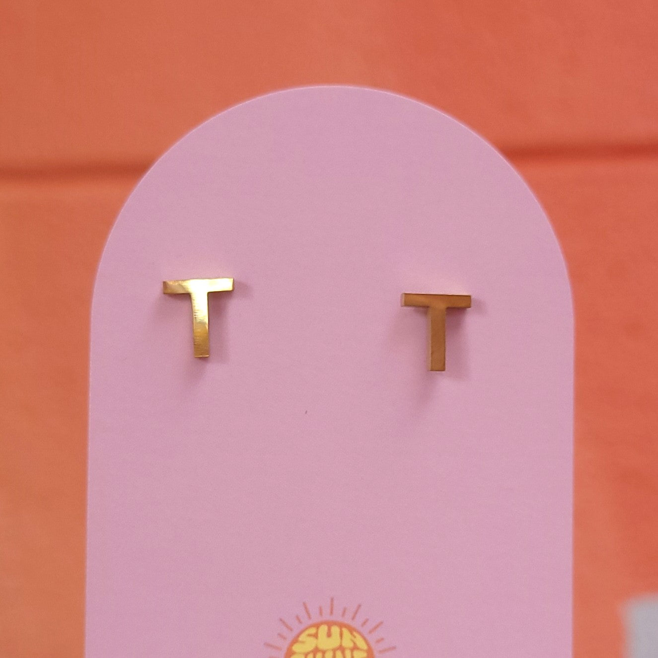 Initial Stud Earrings