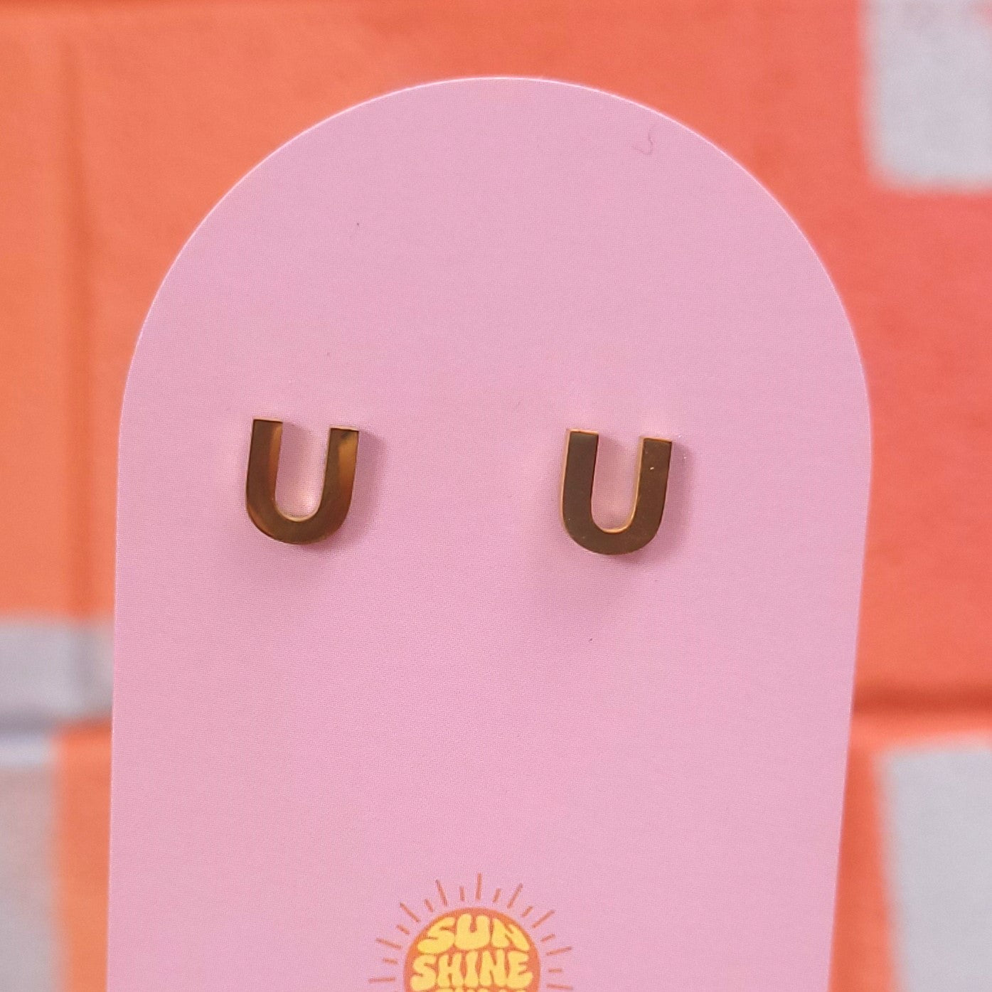 Initial Stud Earrings