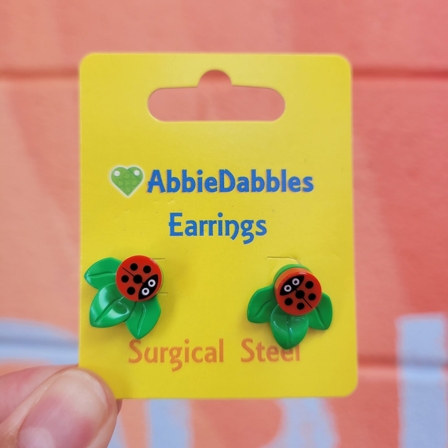 Ladybug Lego Stud Earrings