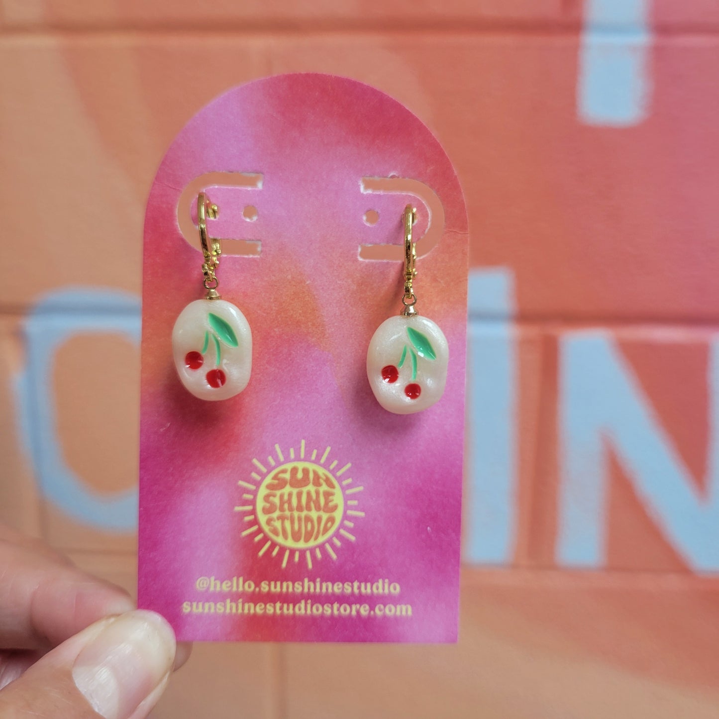 Cherry Charm Dangle Earrings