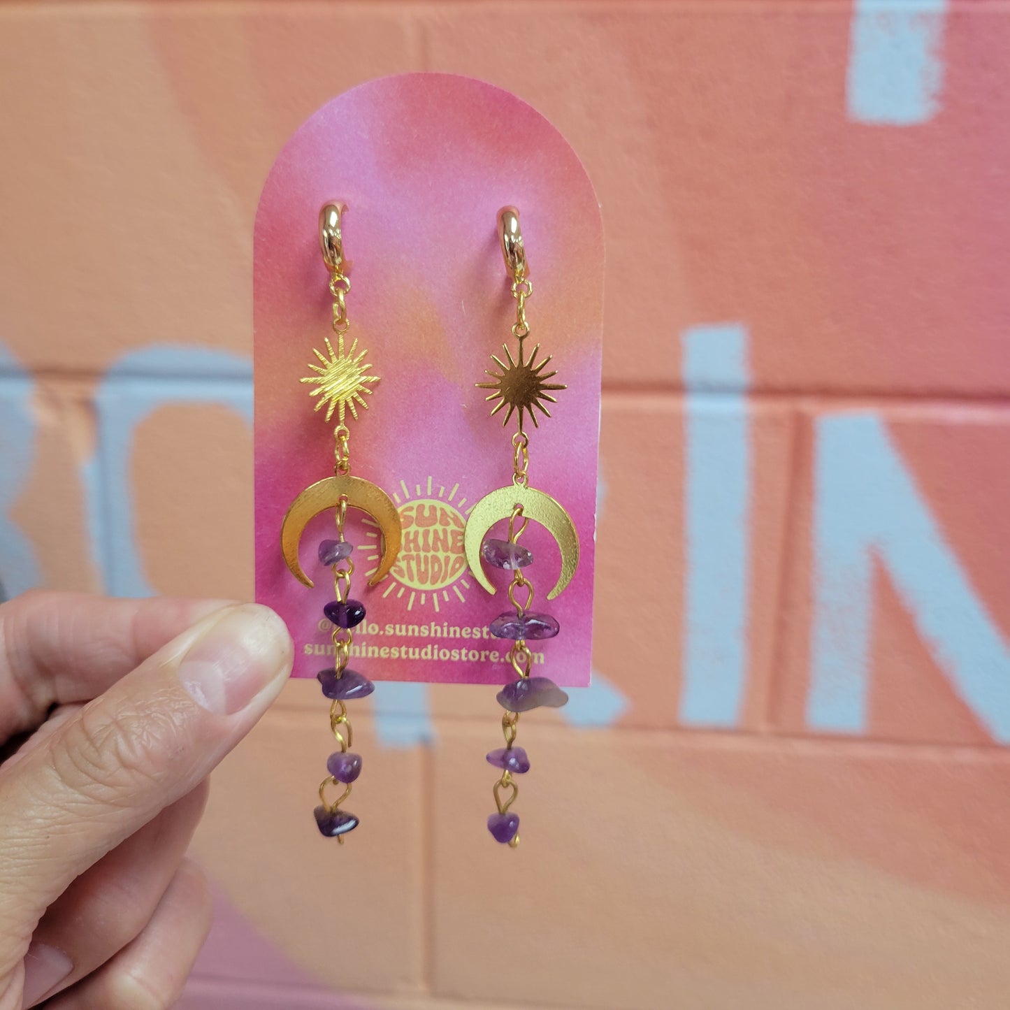 Amethyst Skies - Dangle Earrings