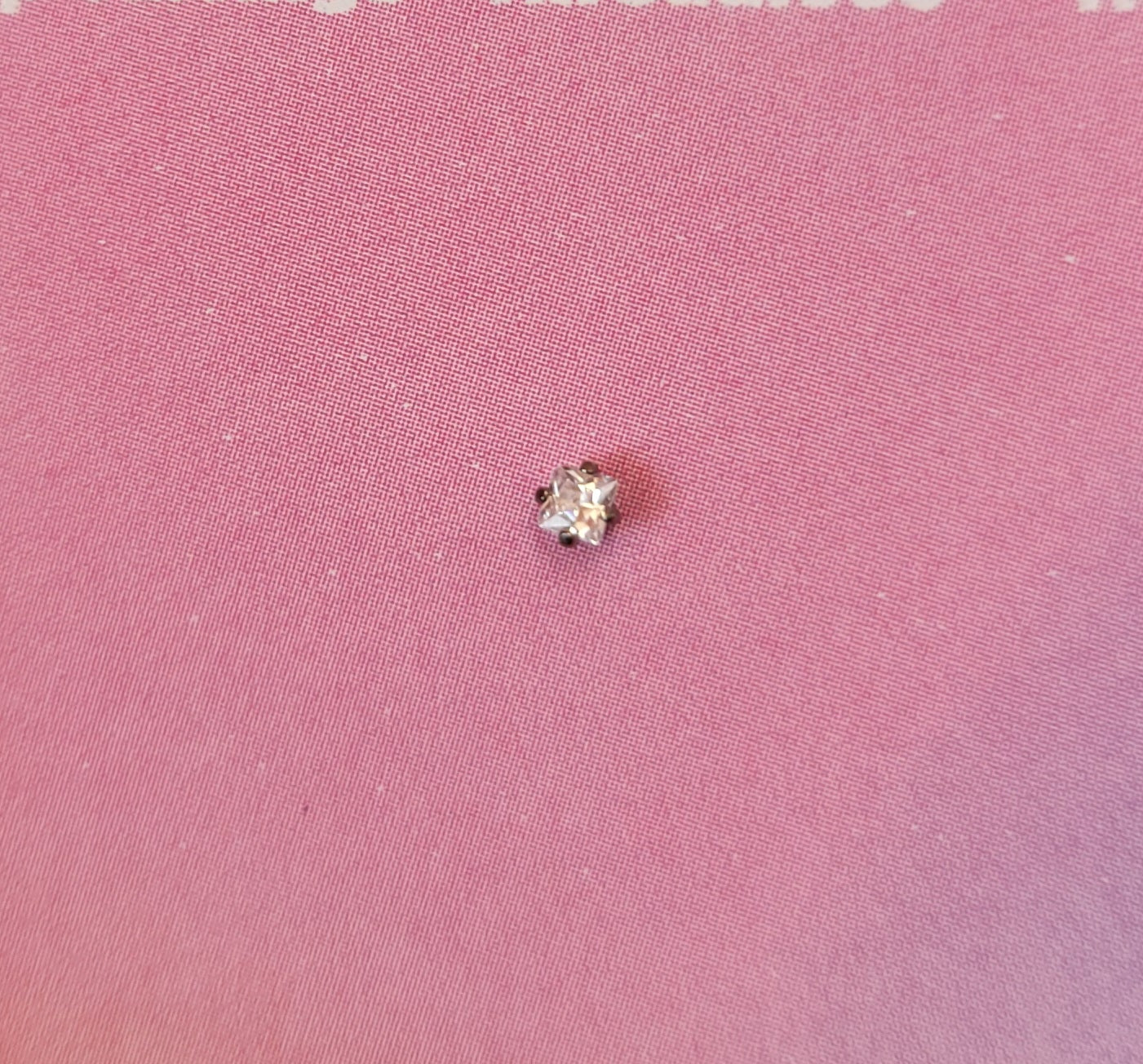 Delicate Square Gem - Flat Back Stud