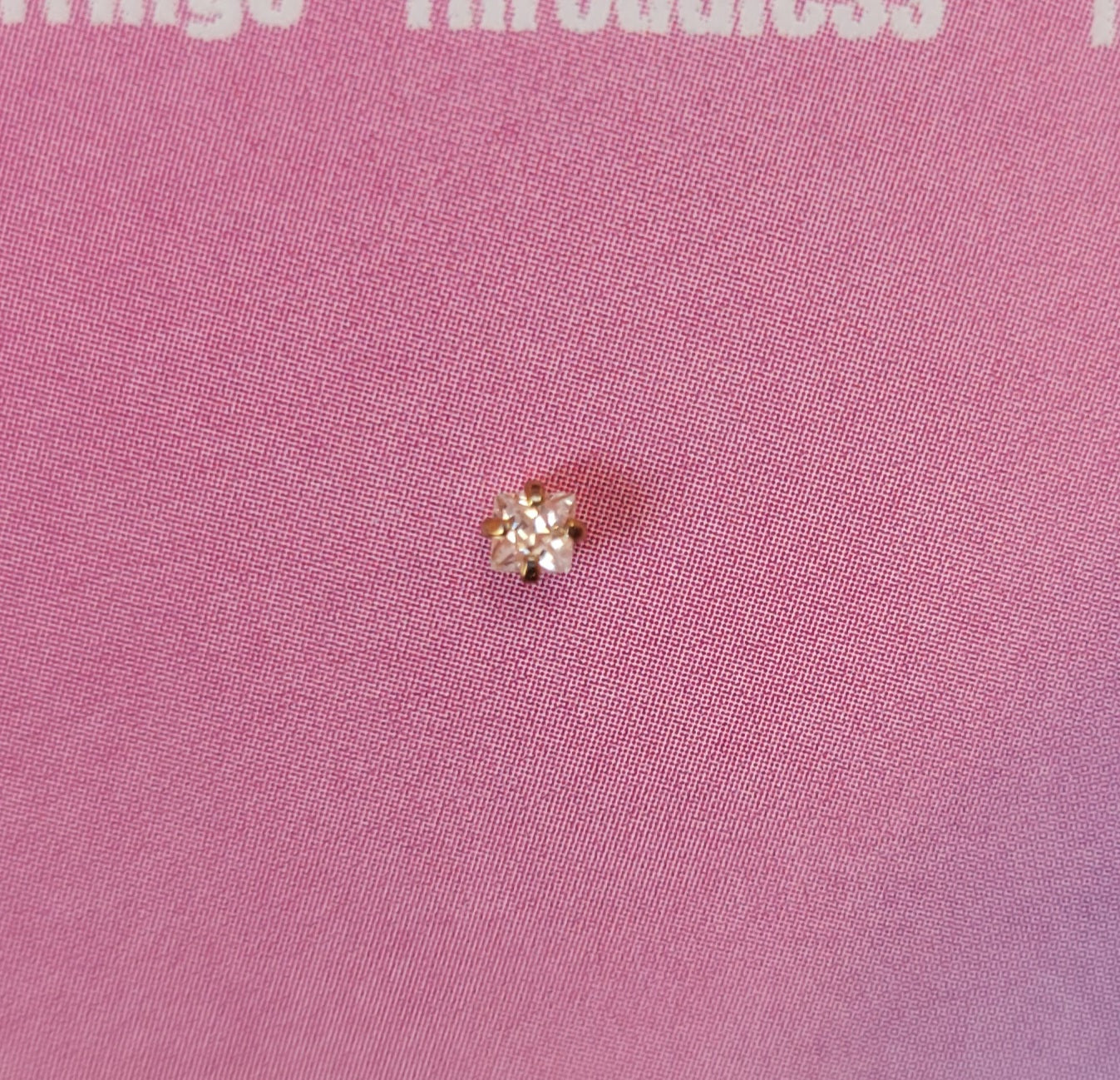 Delicate Square Gem - Flat Back Stud