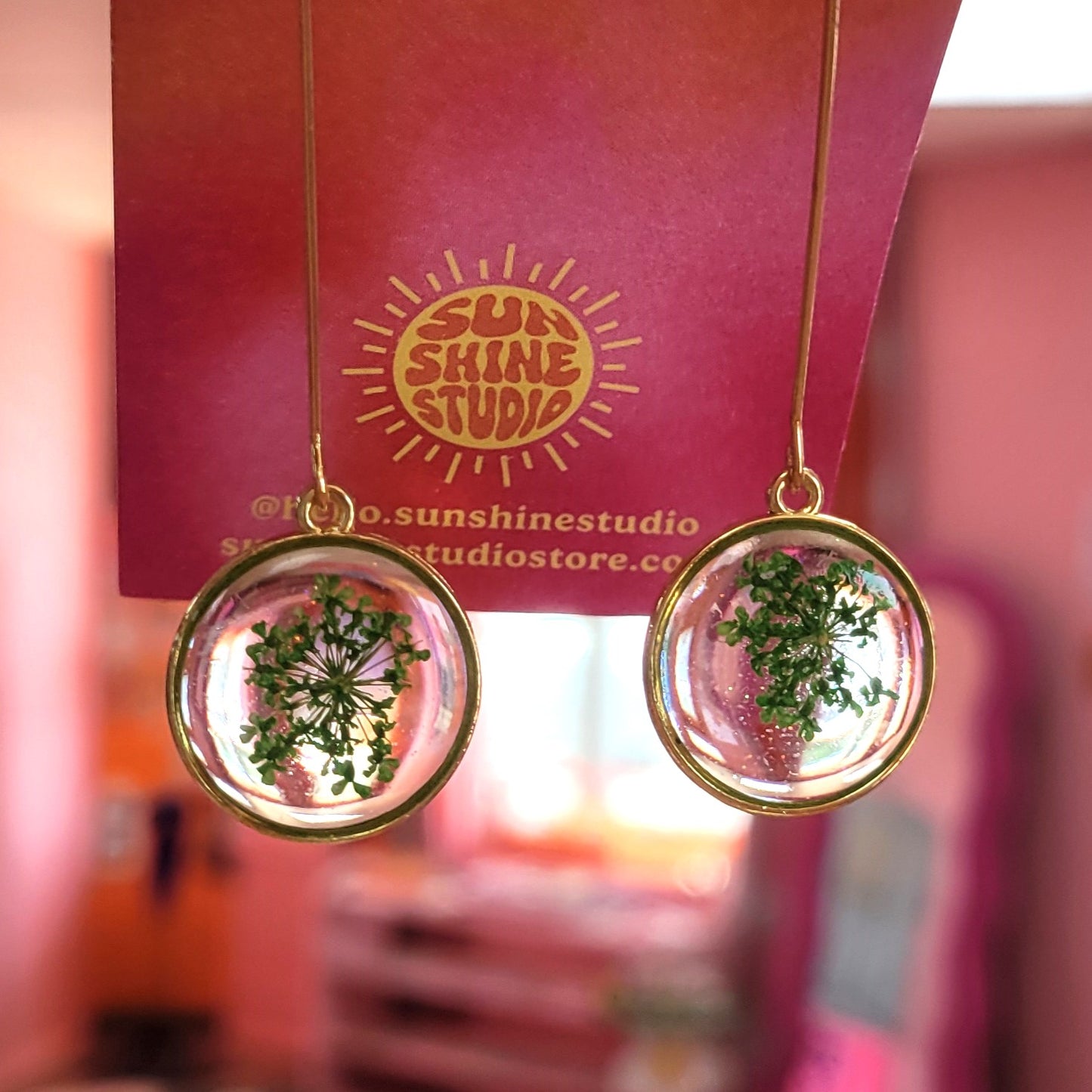 Shimmering Fields - Floral Drop Earrings