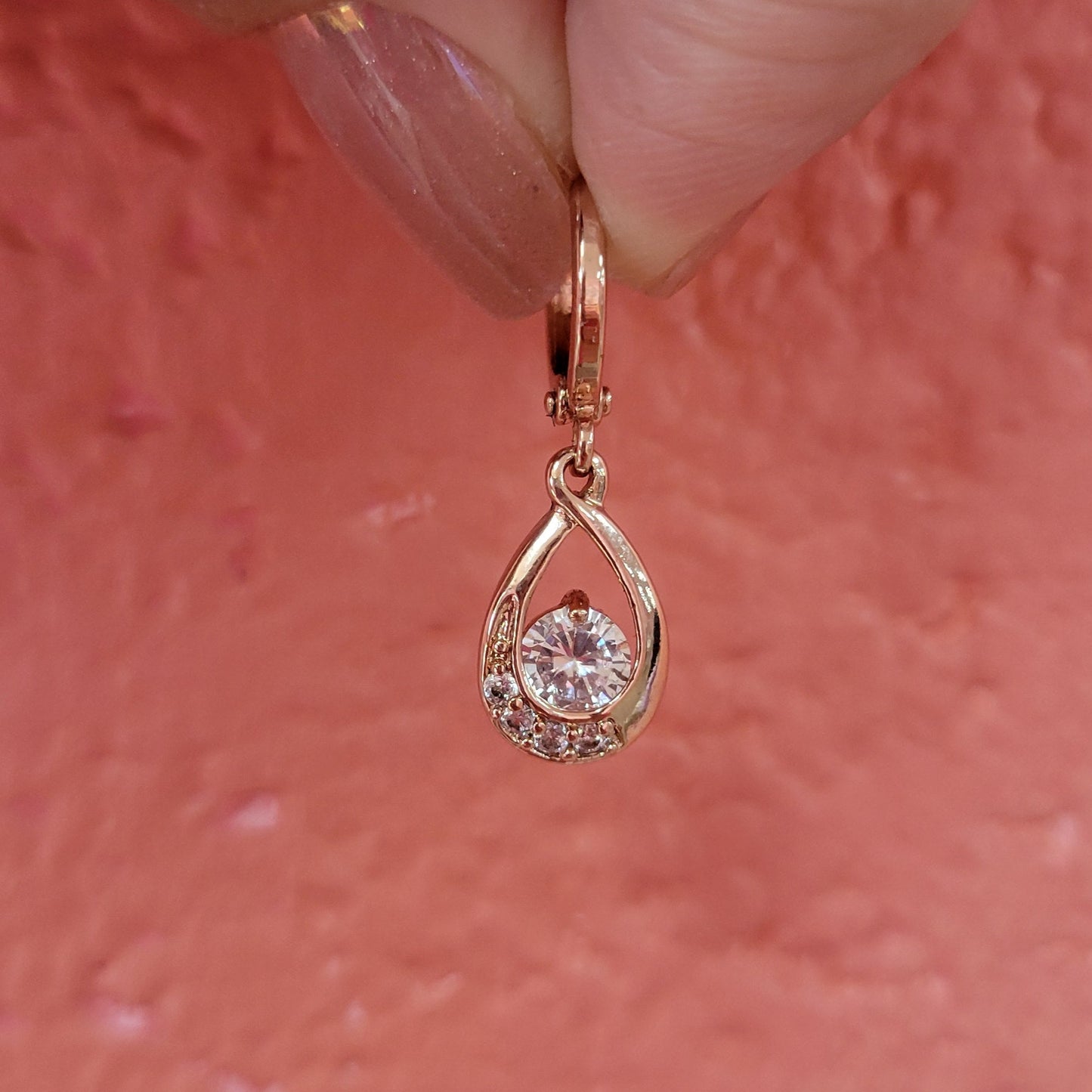 Rose Water Elegance - Gem Hoop Earrings