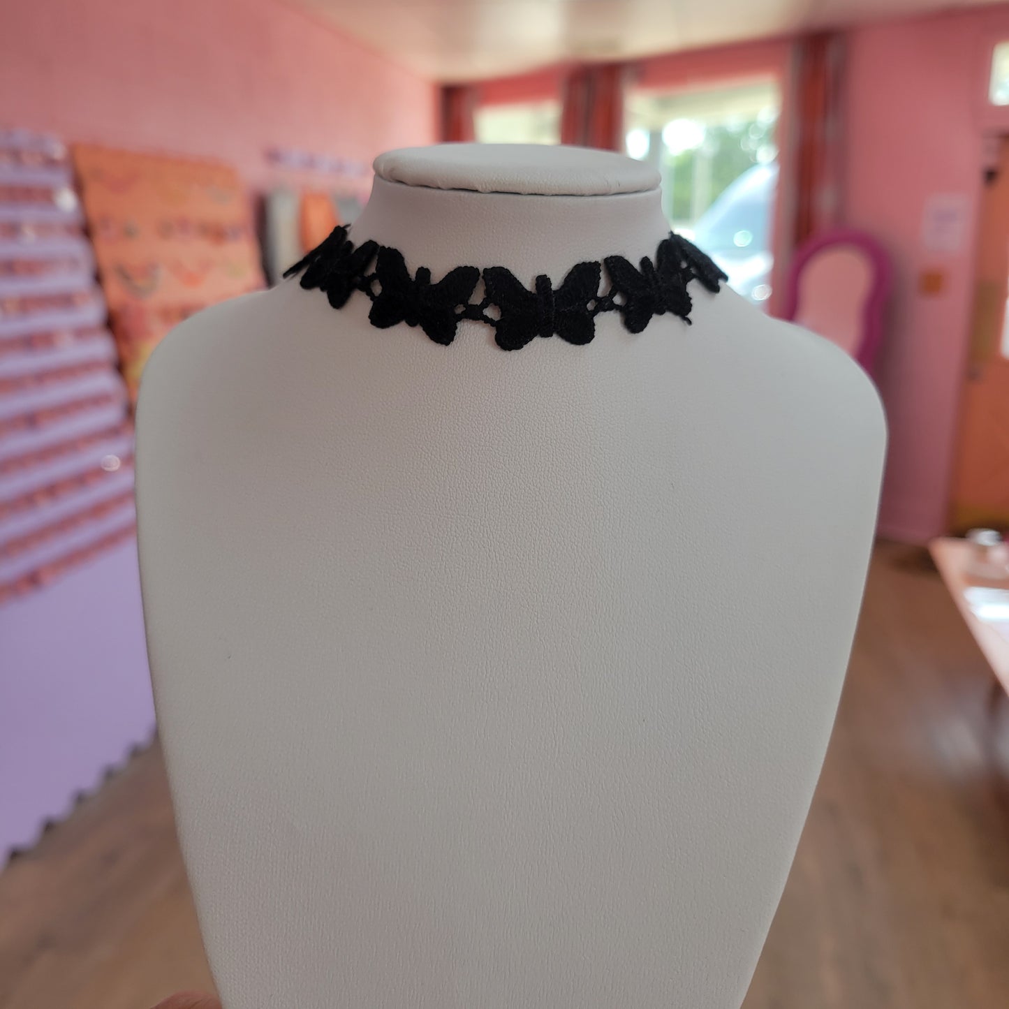 Black Butterfly Ribbon Choker