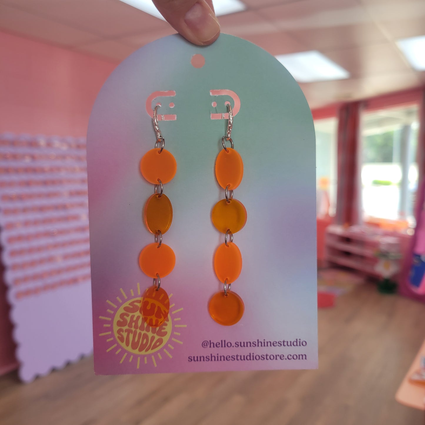 Celebration Confetti Drops - Long Dangle Earrings