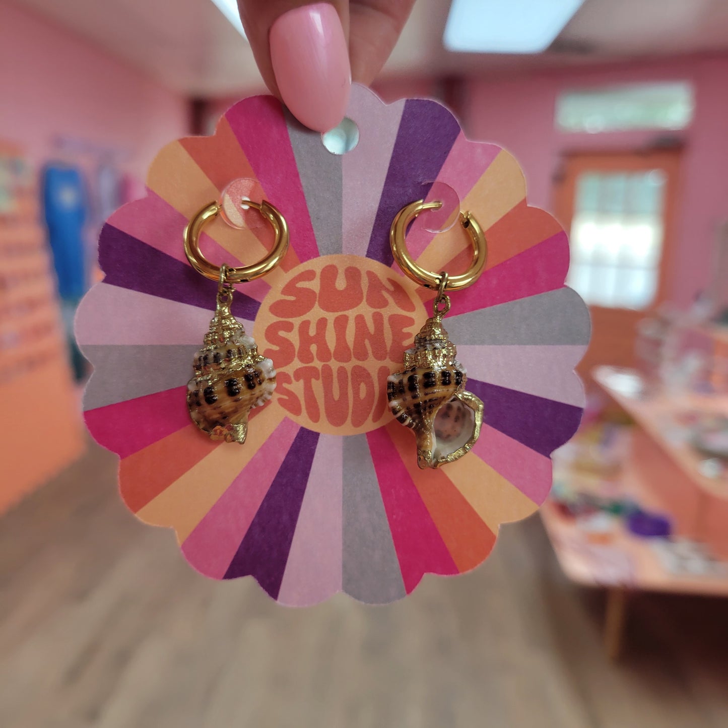Titanium Statement Shell Earrings