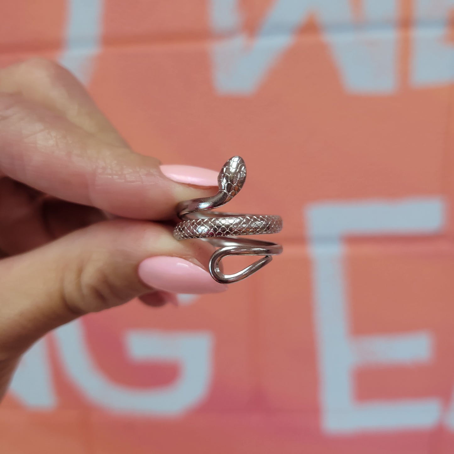 Delicate Coiled Snake Titanium Ring