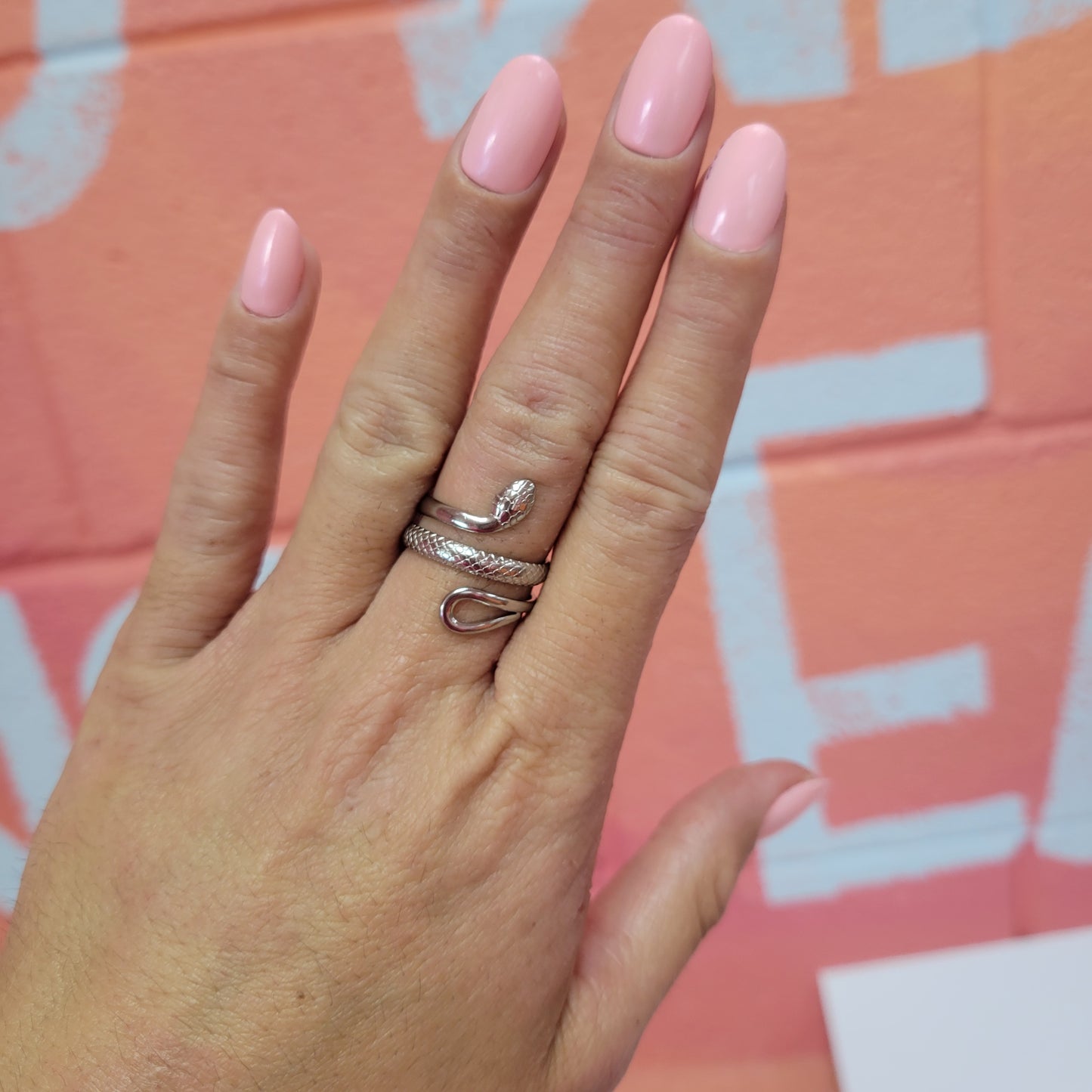 Delicate Coiled Snake Titanium Ring