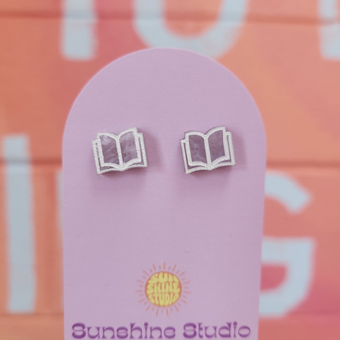 Open Book Tiny Stud Earrings